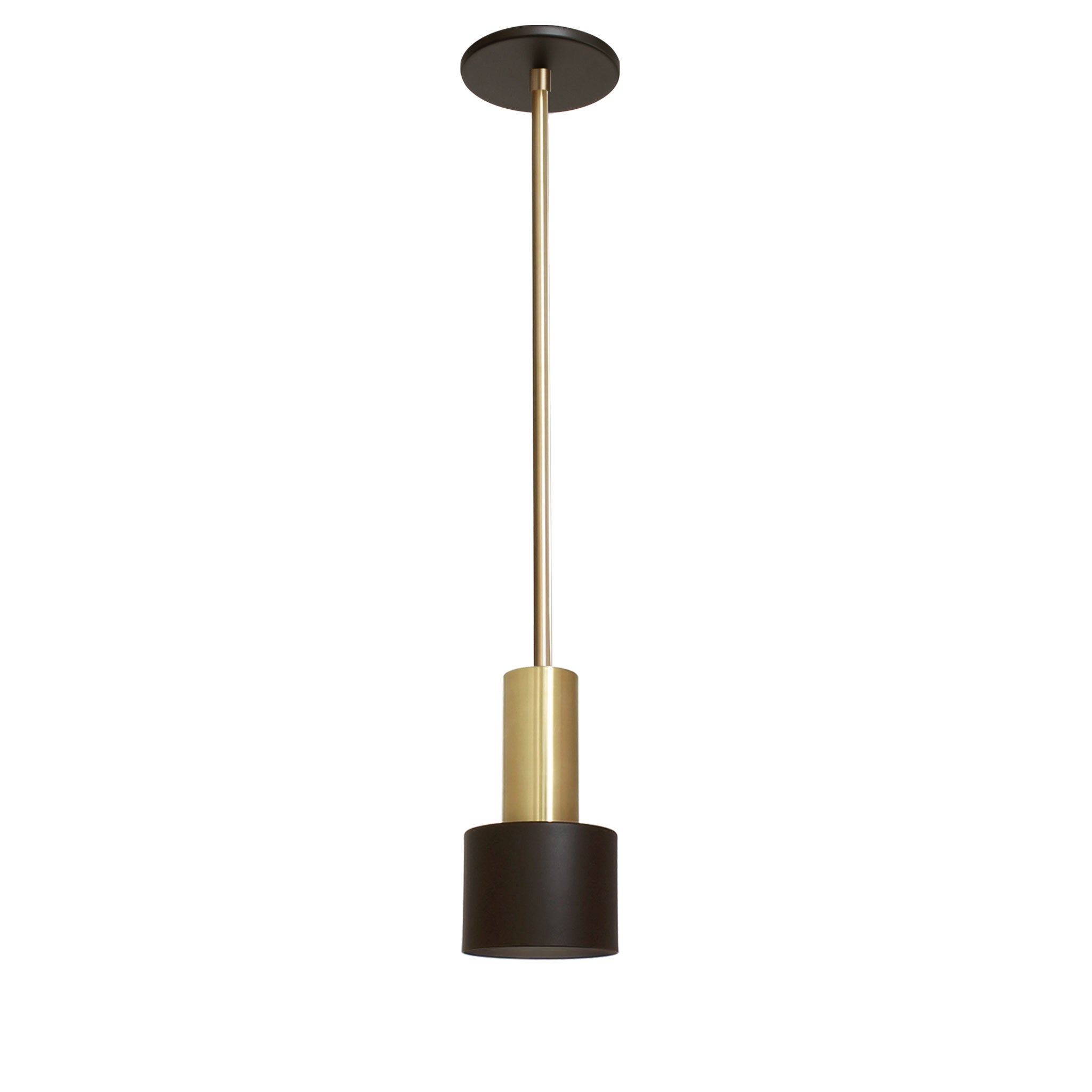 Ridge Rod Pendant shown in Matte Black with Brass