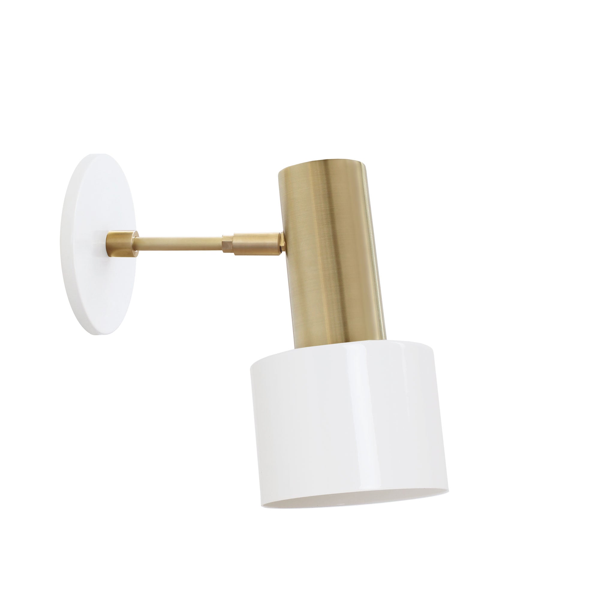 Ridge Sconce shown in White with Brass and 3" arm