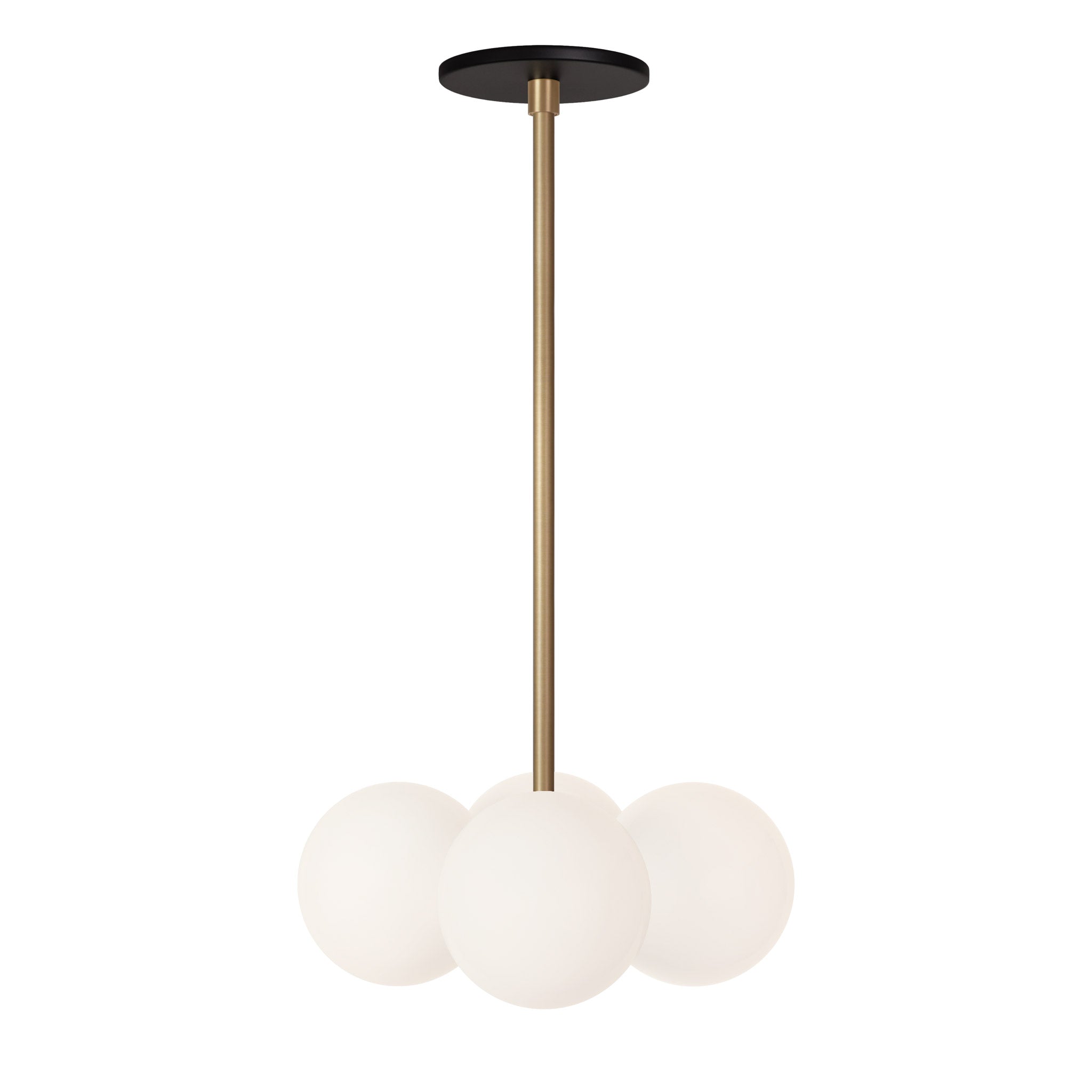 Selene Compass shown in Heirloom Brass with a Matte Black Canopy