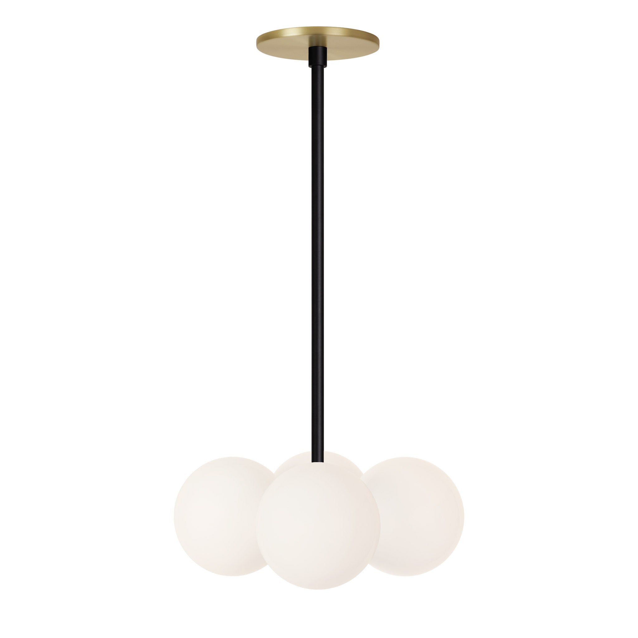 Selene Compass shown in Matte Black with a Brass Canopy