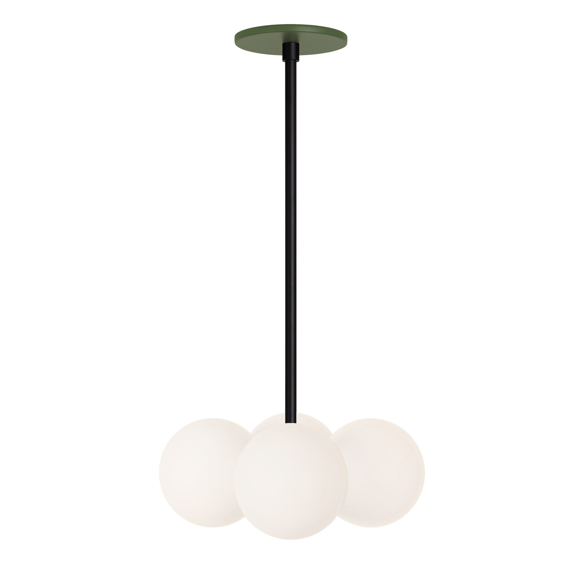 Selene Compass shown in Matte Black with a Secret Garden Green Canopy