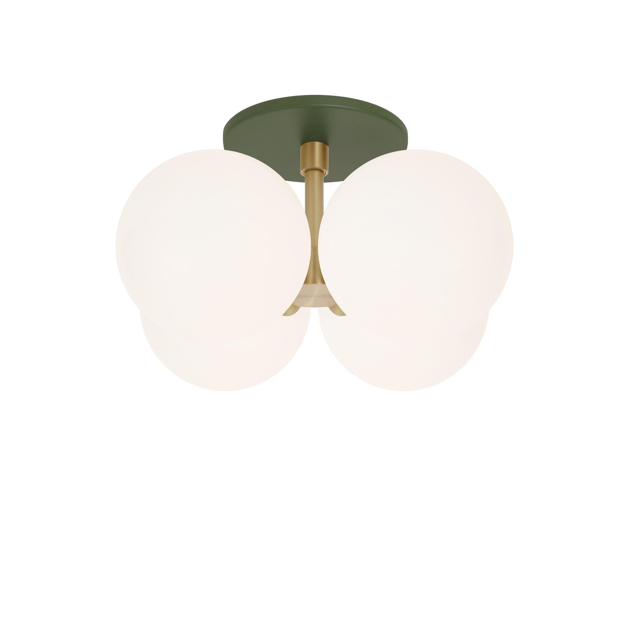 Selene Compass Surface shown in Brass with a Secret Garden Green Canopy