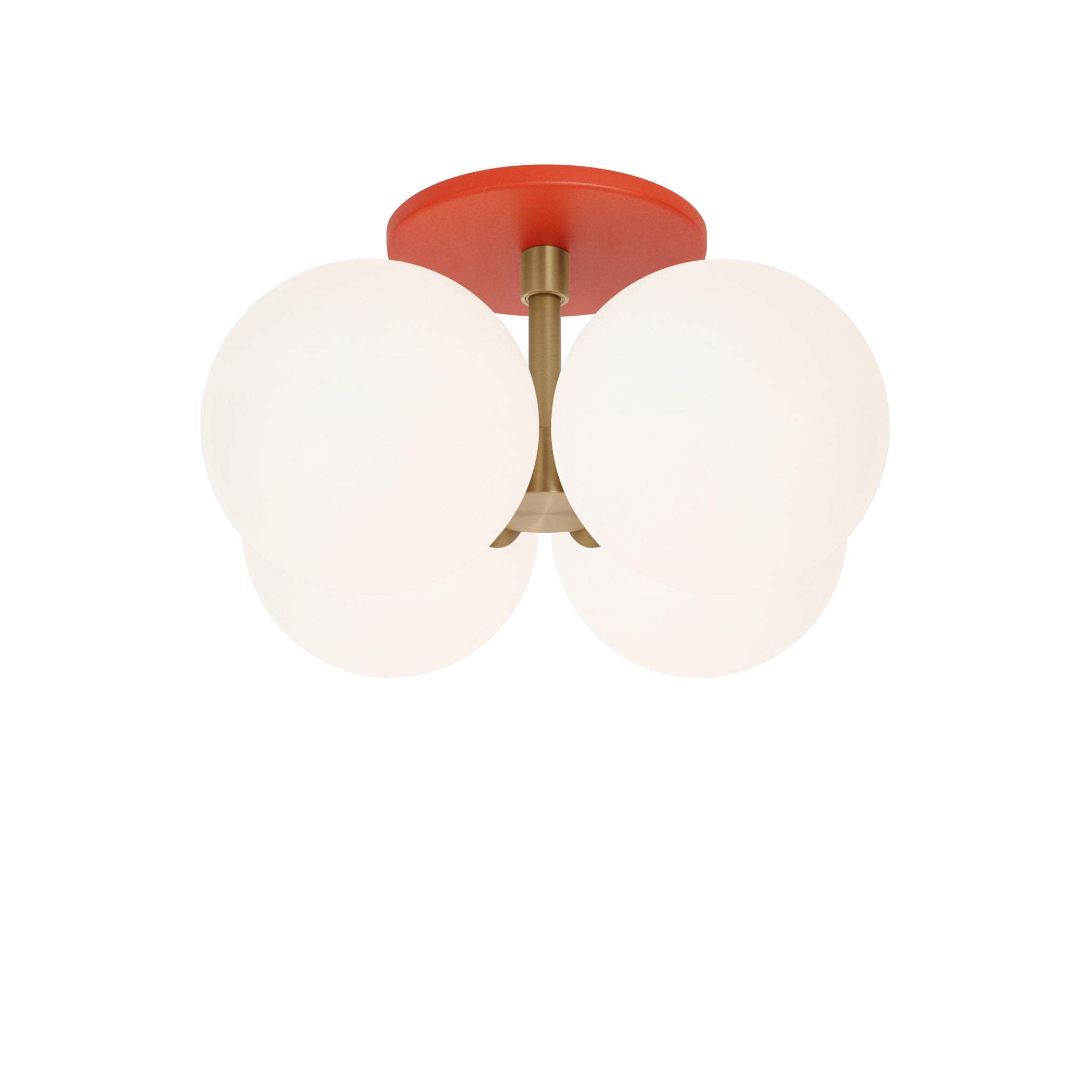 Selene Compass Surface shown in Heirloom Brass with a Persimmon Canopy