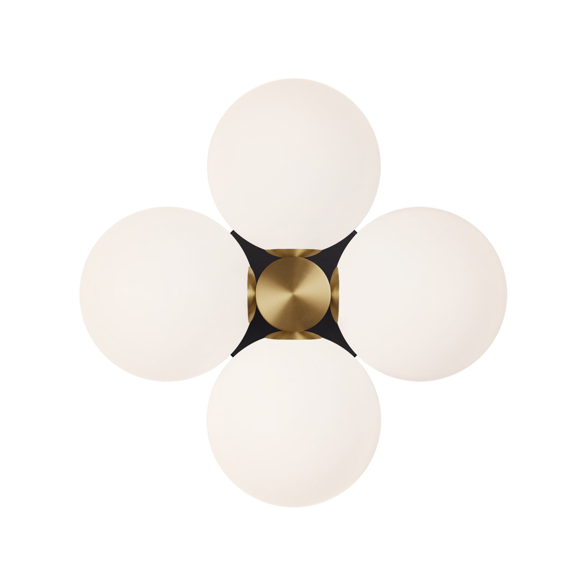 Selene Compass shown in Heirloom Brass with a Matte Black Canopy