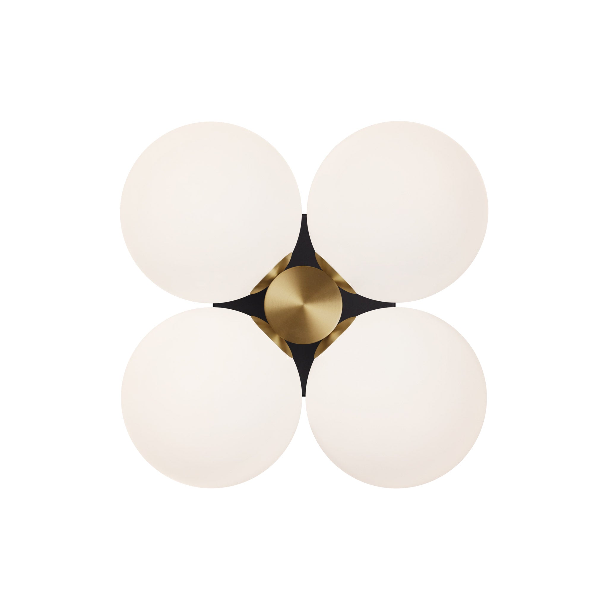 Selene Compass Surface shown in Heirloom Brass with a Matte Black Canopy