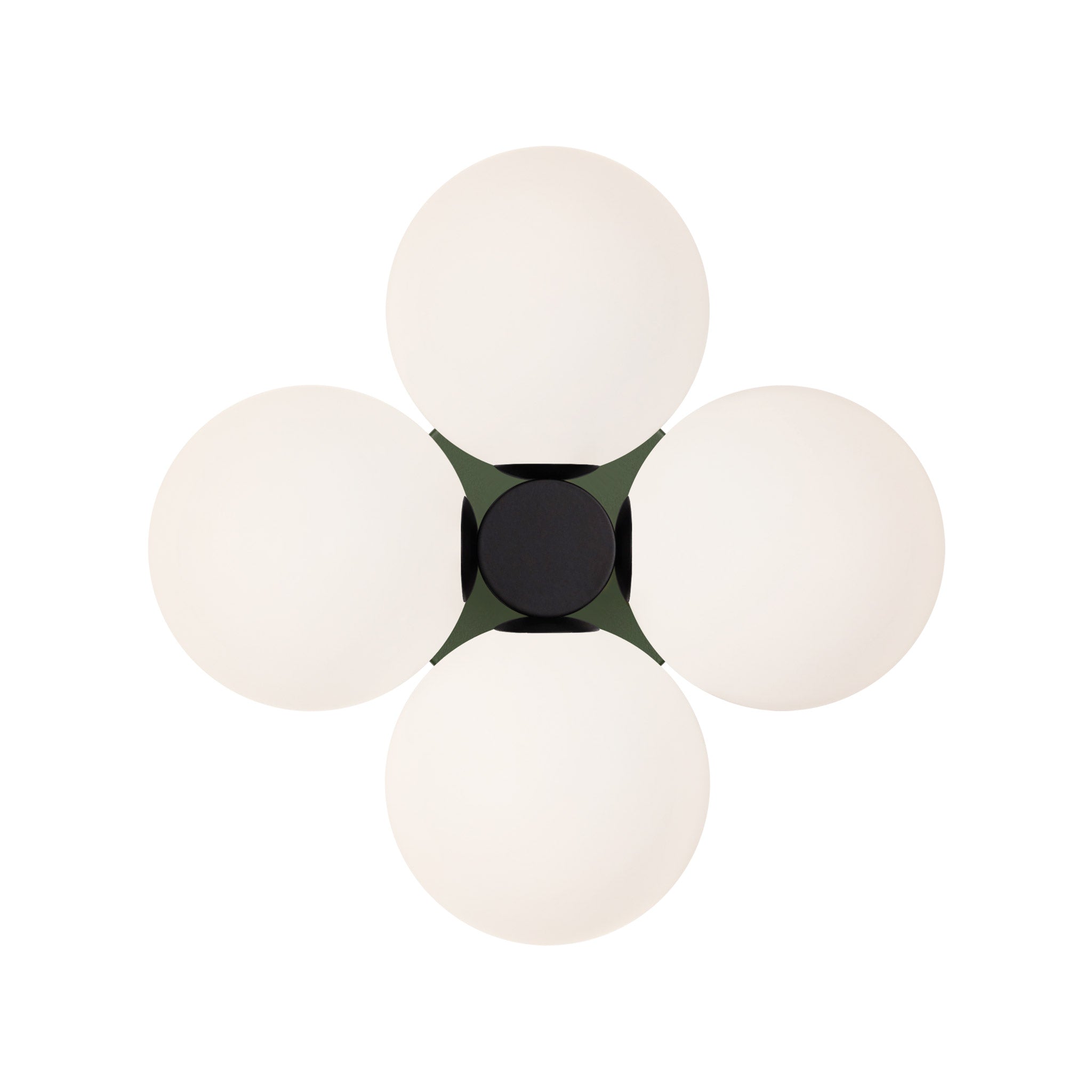 Selene Compass shown in Matte Black with a Secret Garden Green Canopy