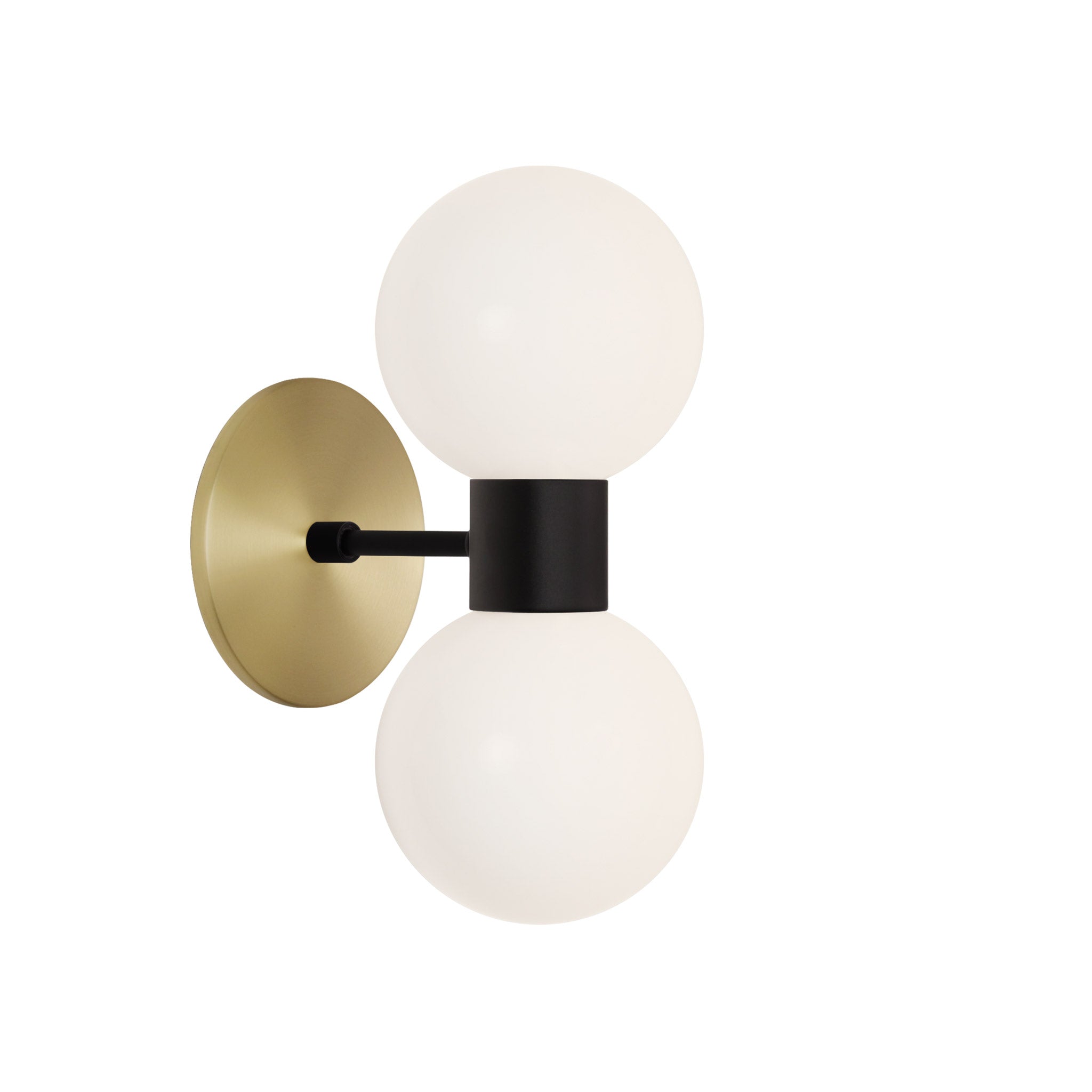 Selene Double shown in Matte Black with a Brass Canopy