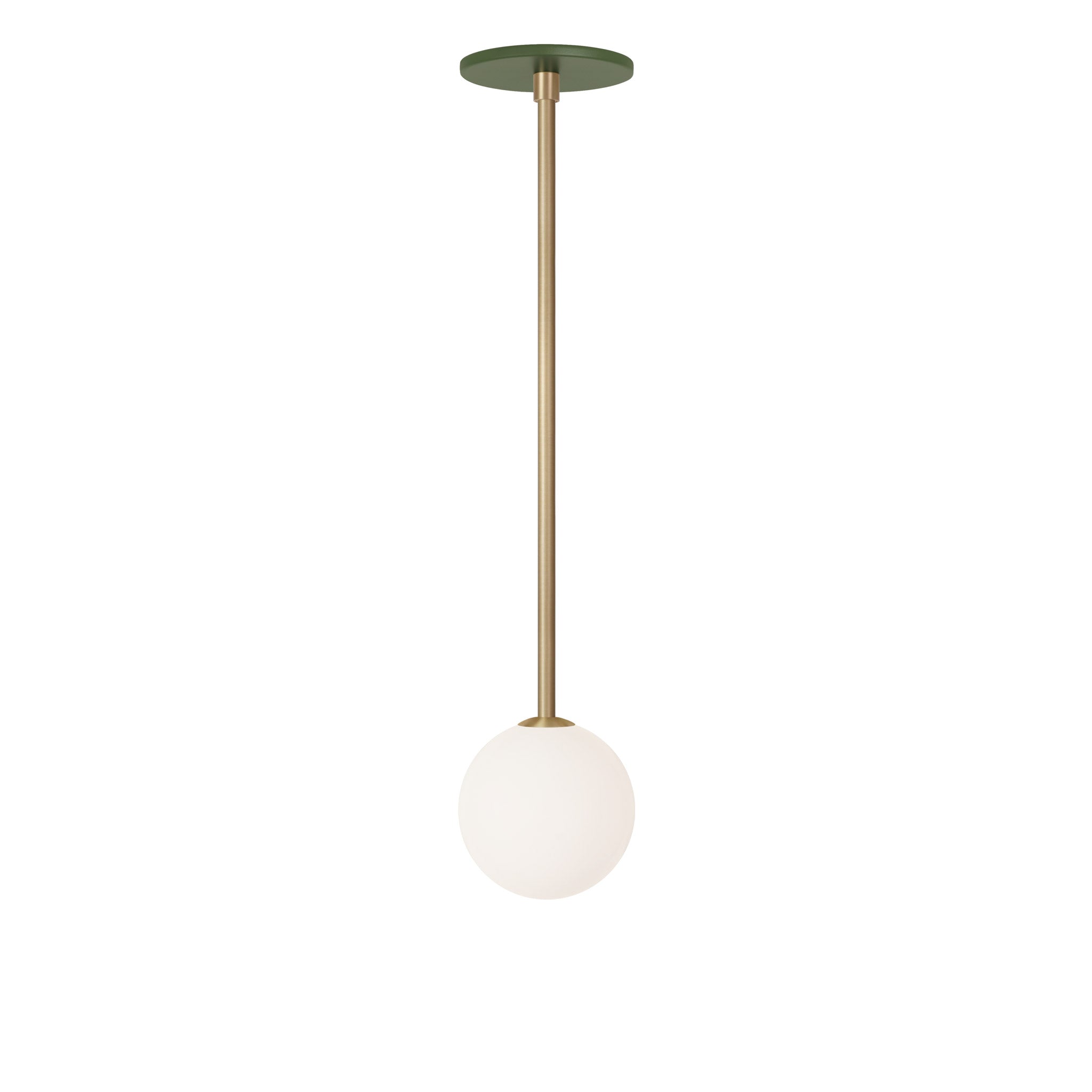 Selene Pendant shown in Brass with a Secret Garden Green Canopy