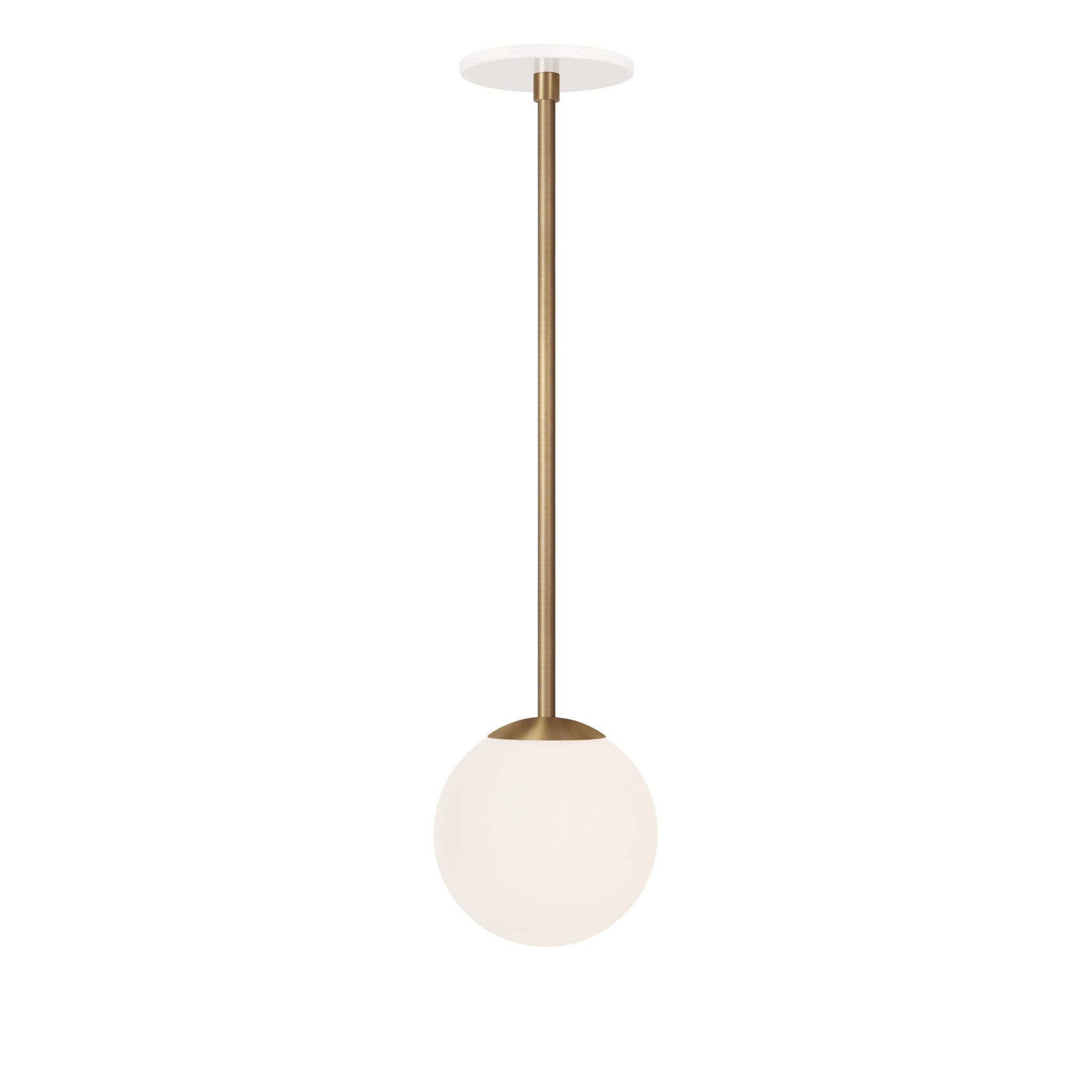 Selene 6" Pendant shown in Heirloom Brass with a White Canopy