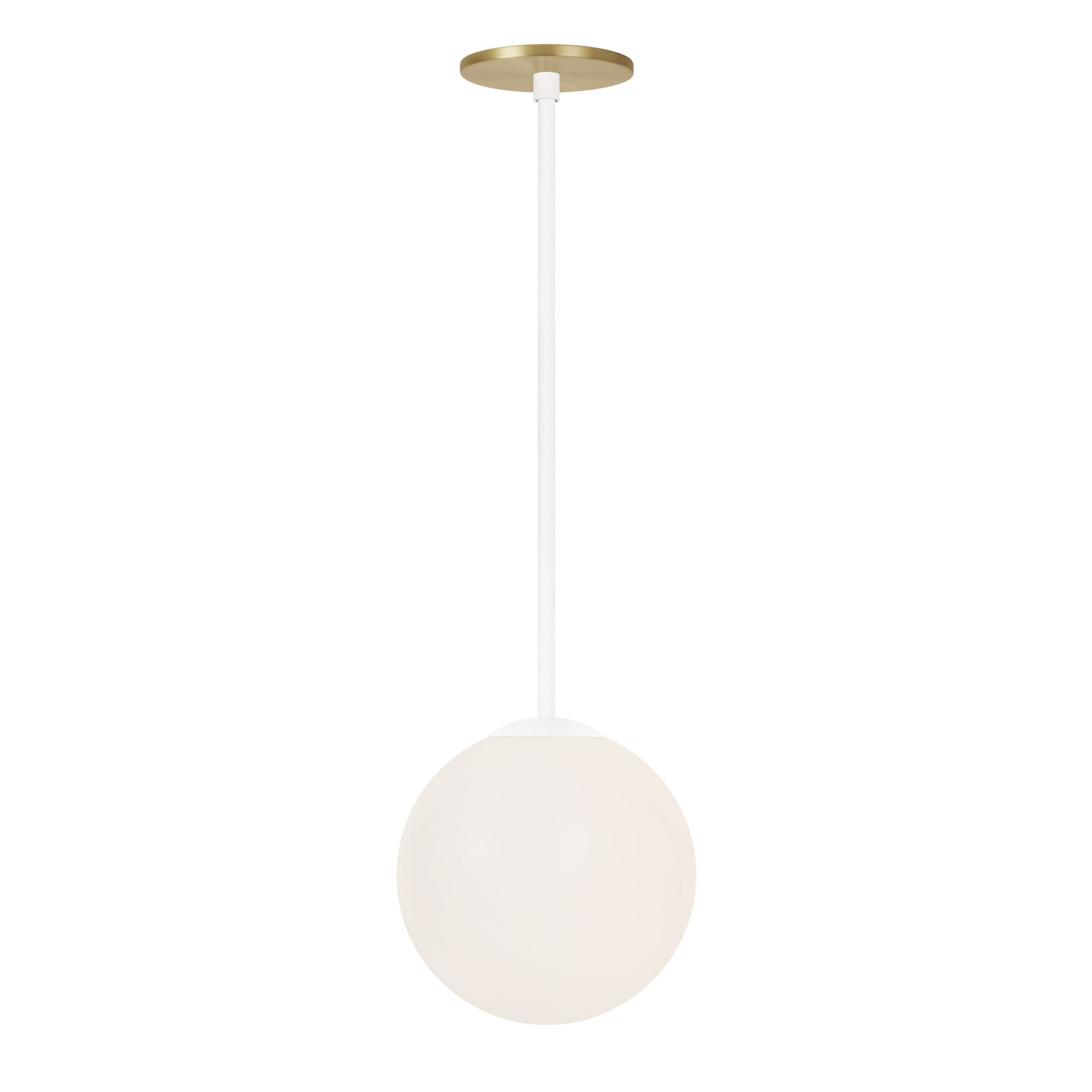 Selene 8" Pendant shown in White with a Brass Canopy