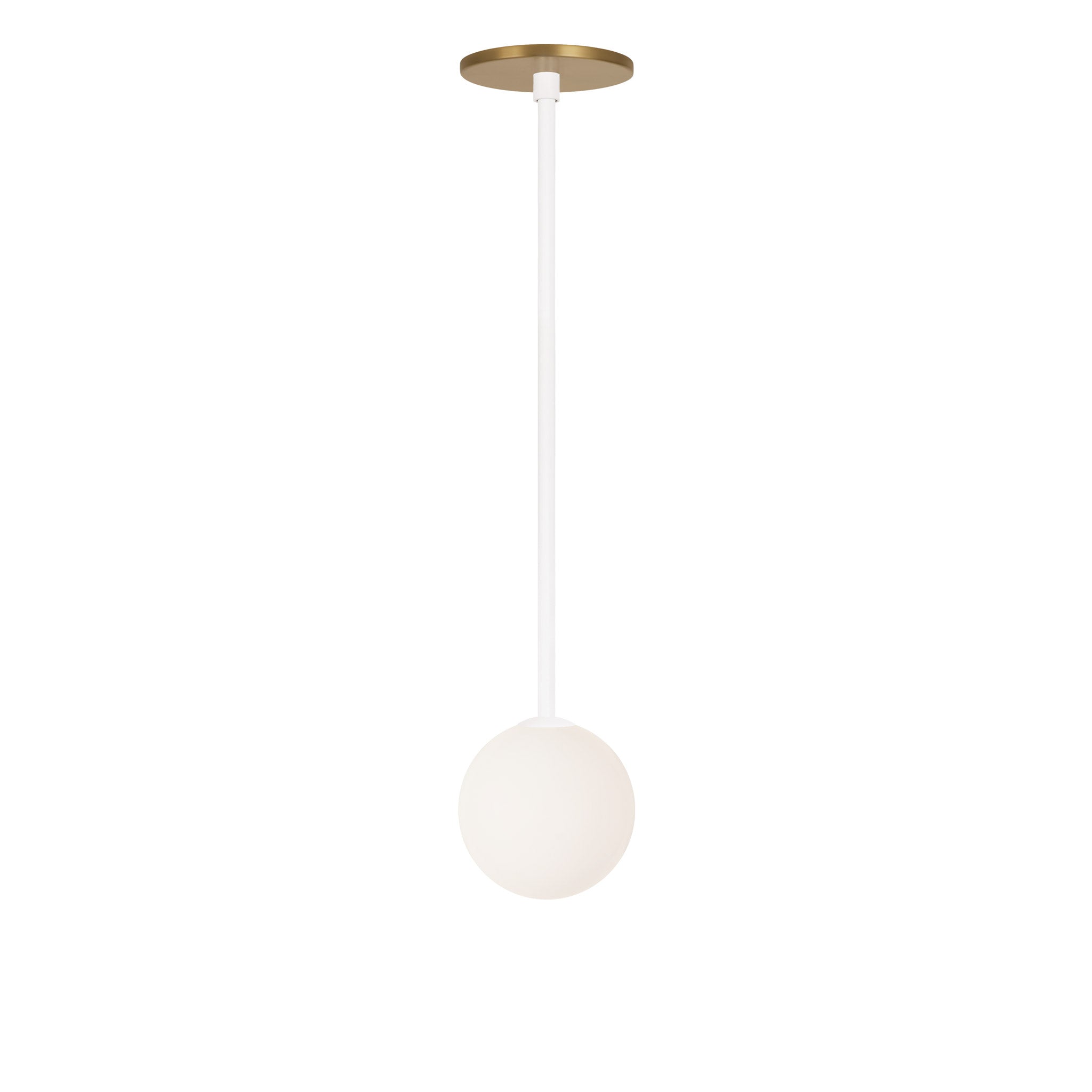 Selene Pendant shown in White with a Heirloom Brass Canopy