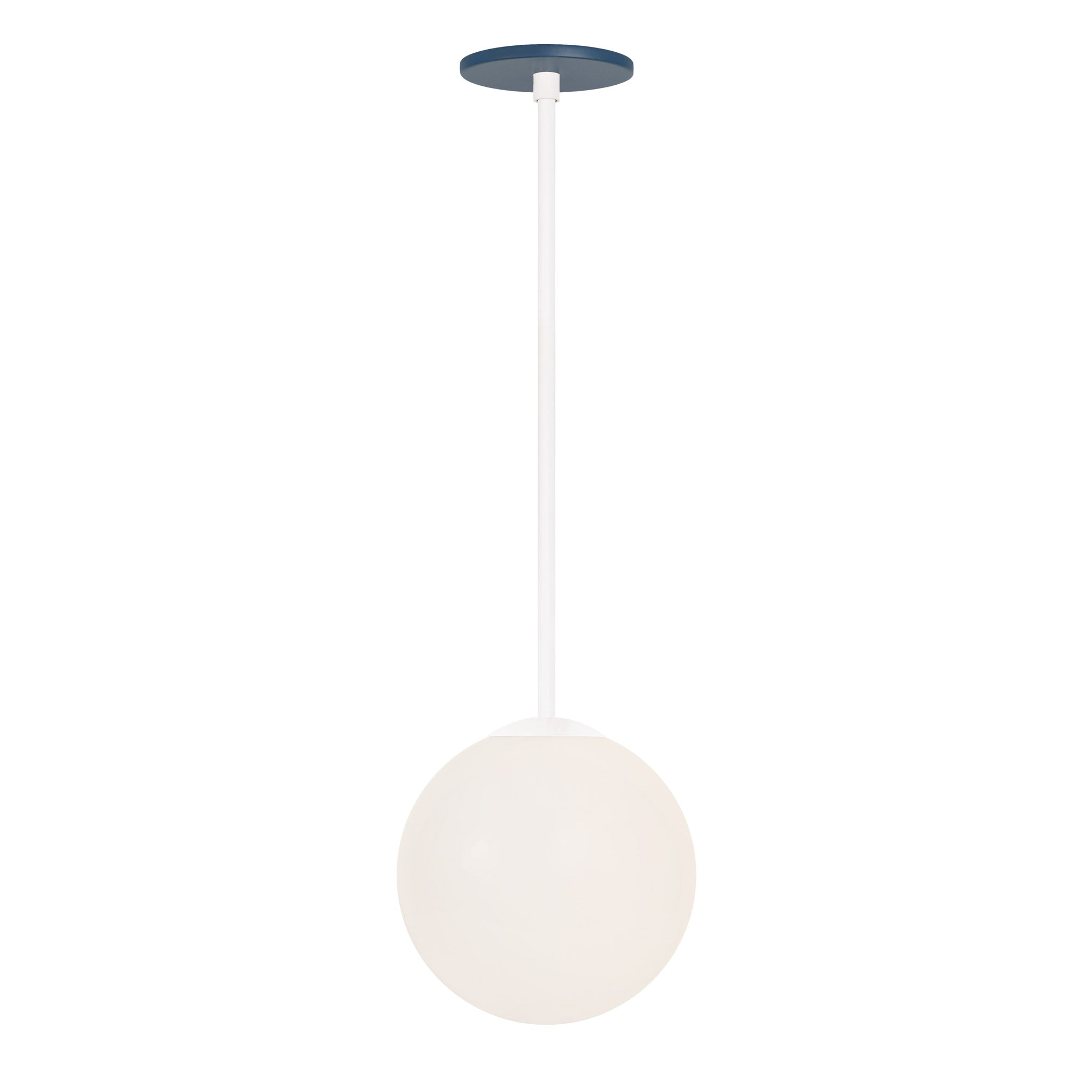 Selene 8" Pendant shown in White with an Ocean Blue Canopy