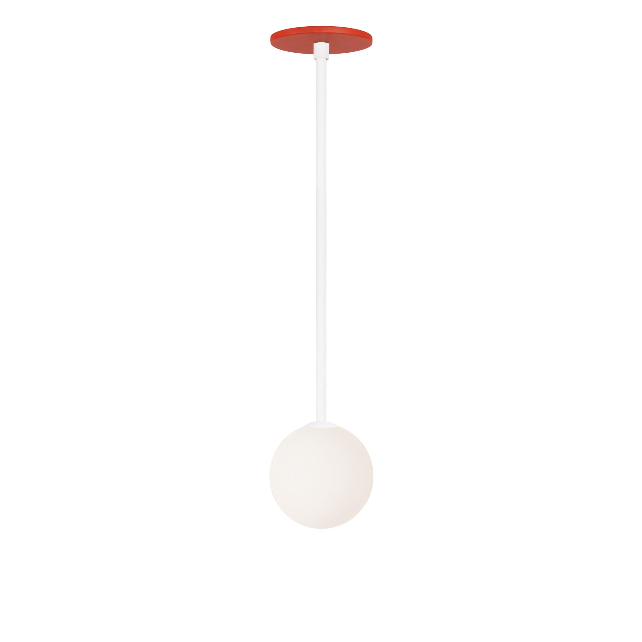 Selene Pendant shown in White with a Persimmon Canopy