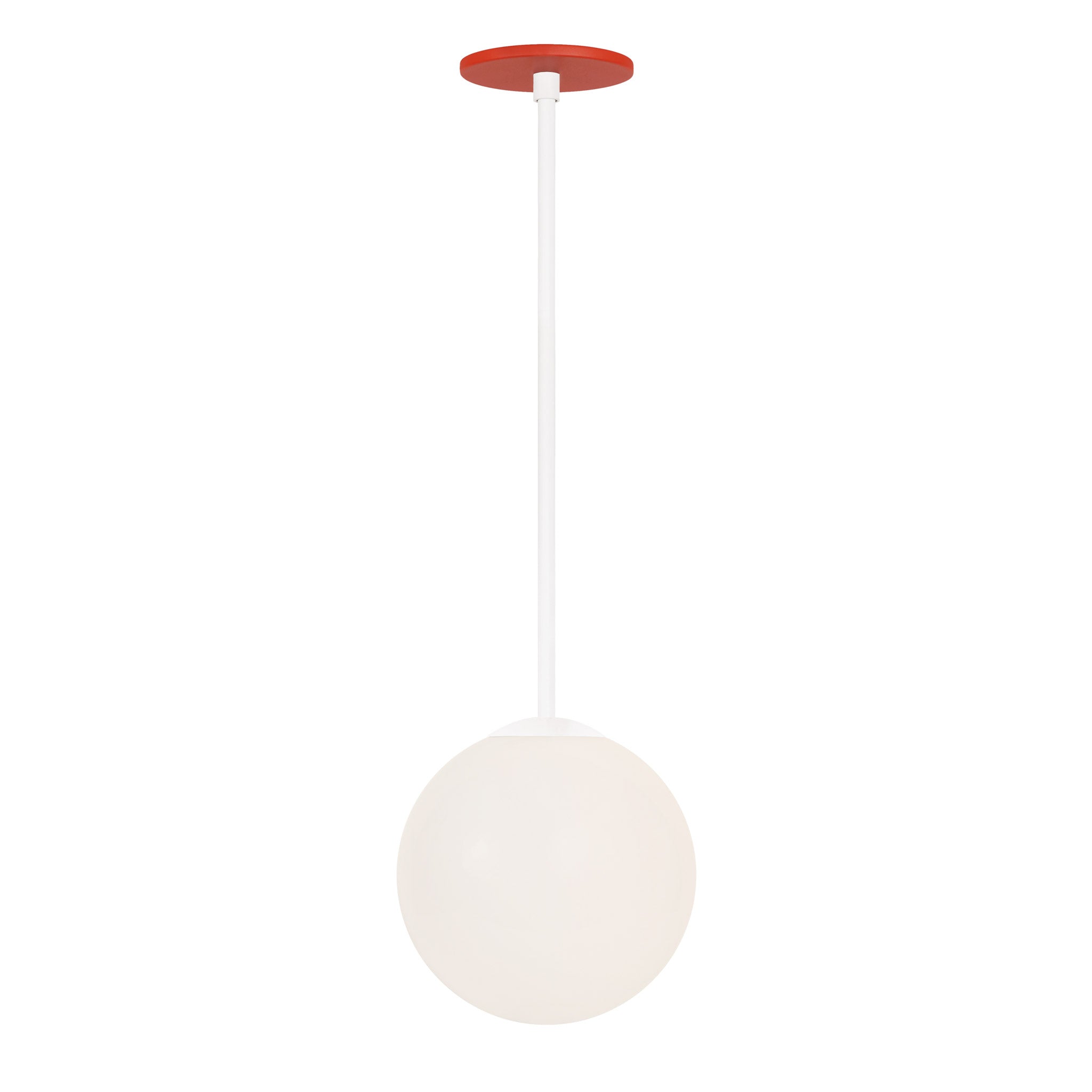 Selene 8" Pendant shown in White with a Persimmon Canopy