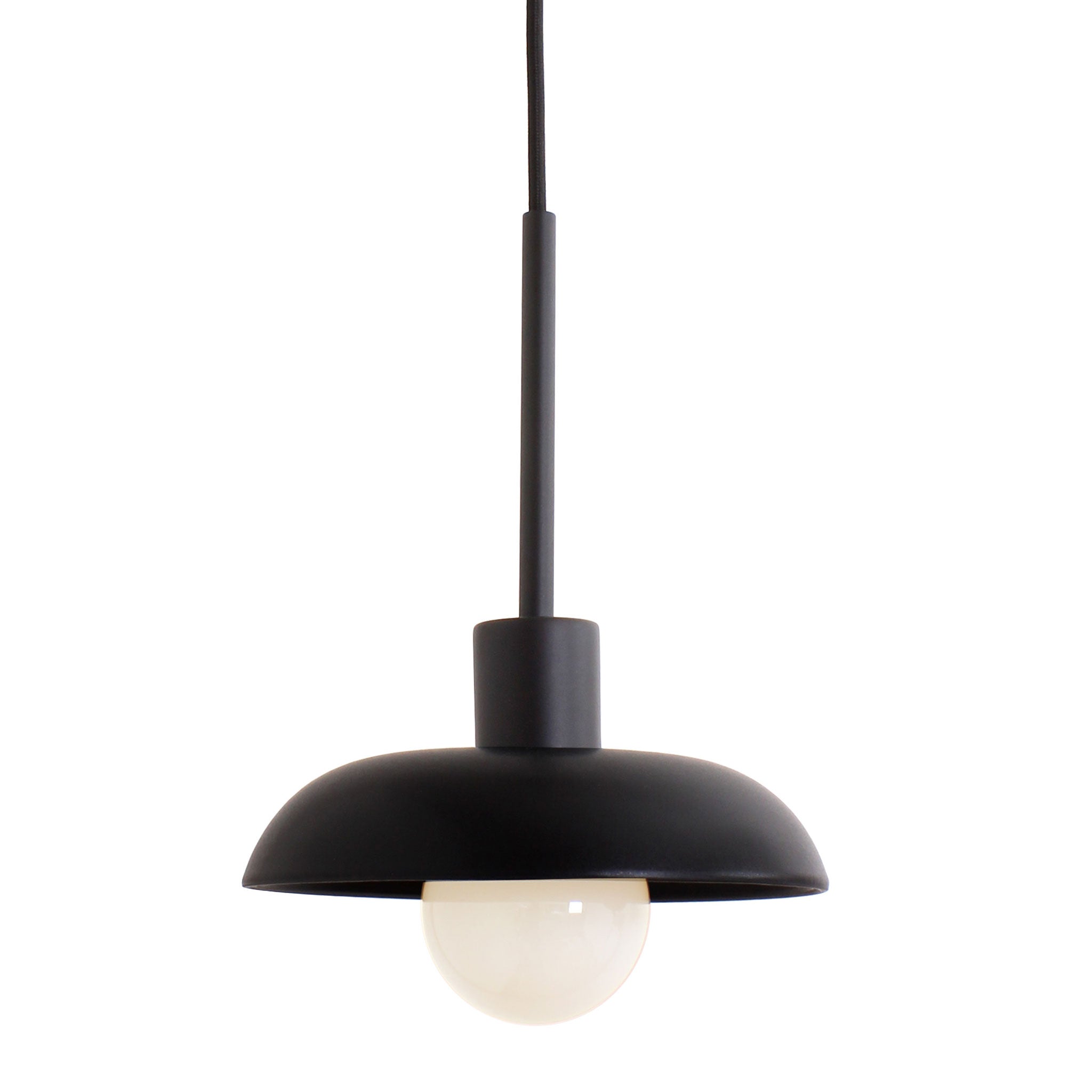 Terra Cord Pendant shown in Eclipse Black Glaze ceramic with Matte Black