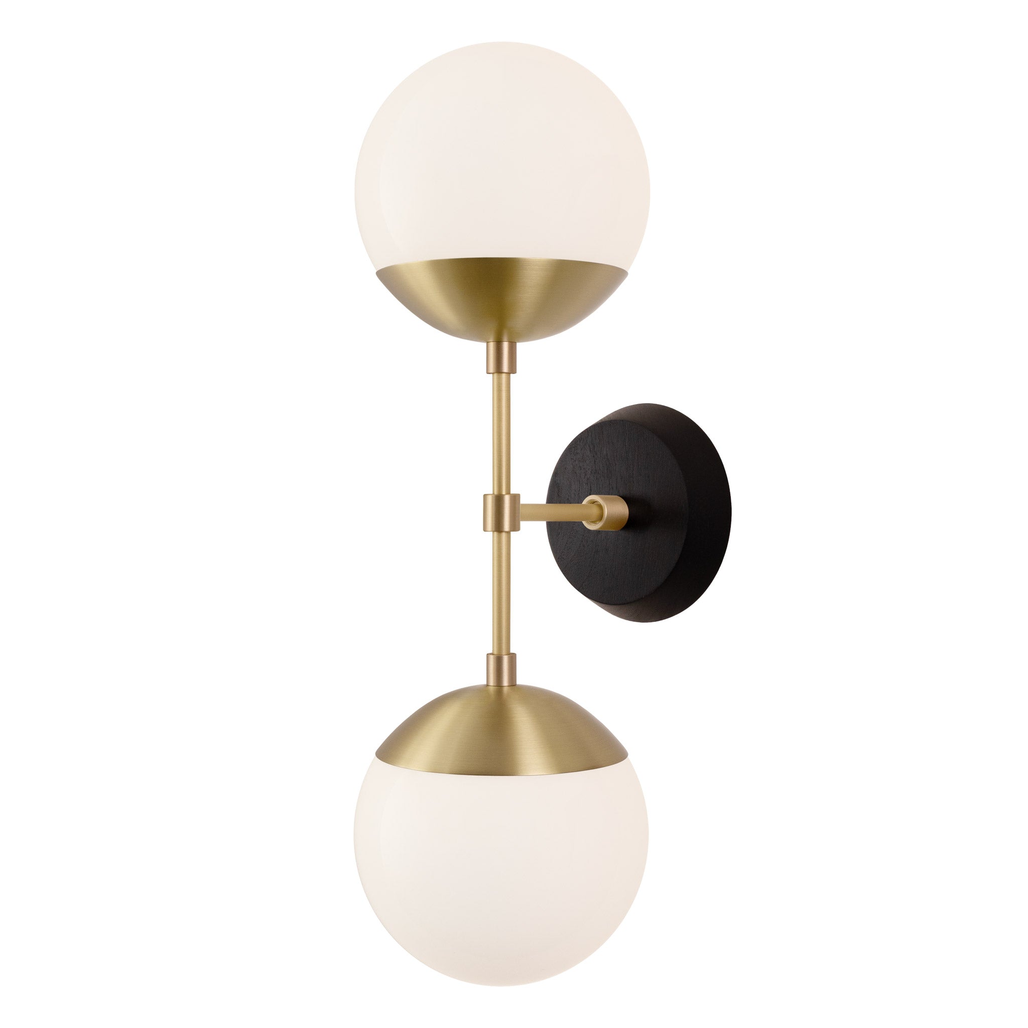 Theo shown in Brass and a Black Stained Wood Canopy