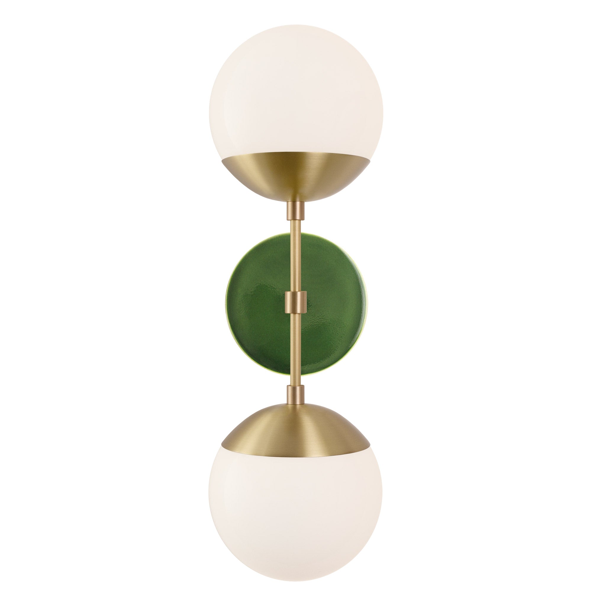 Theo shown in Brass with a Forest Green Swift Ceramic Canopy