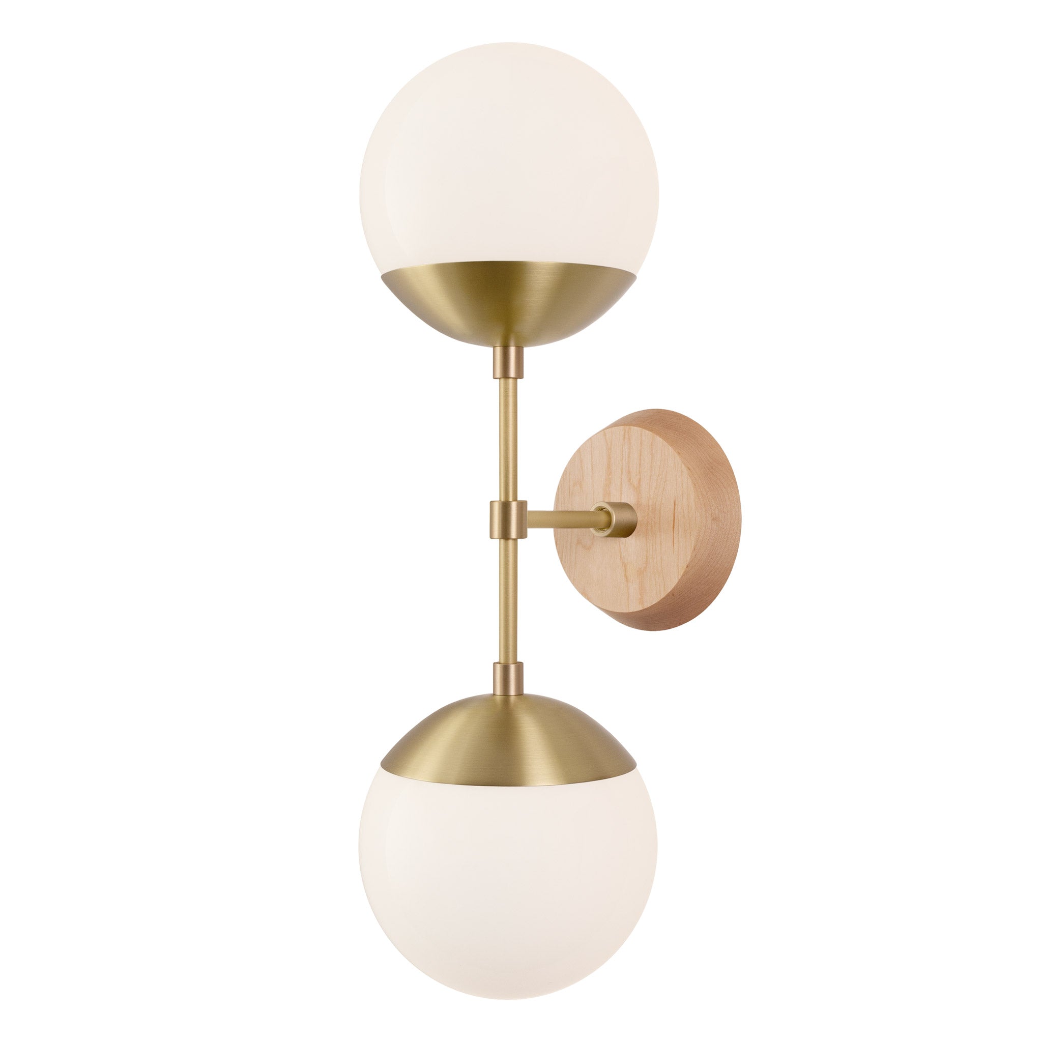 Theo shown in Brass and a Maple Wood Canopy