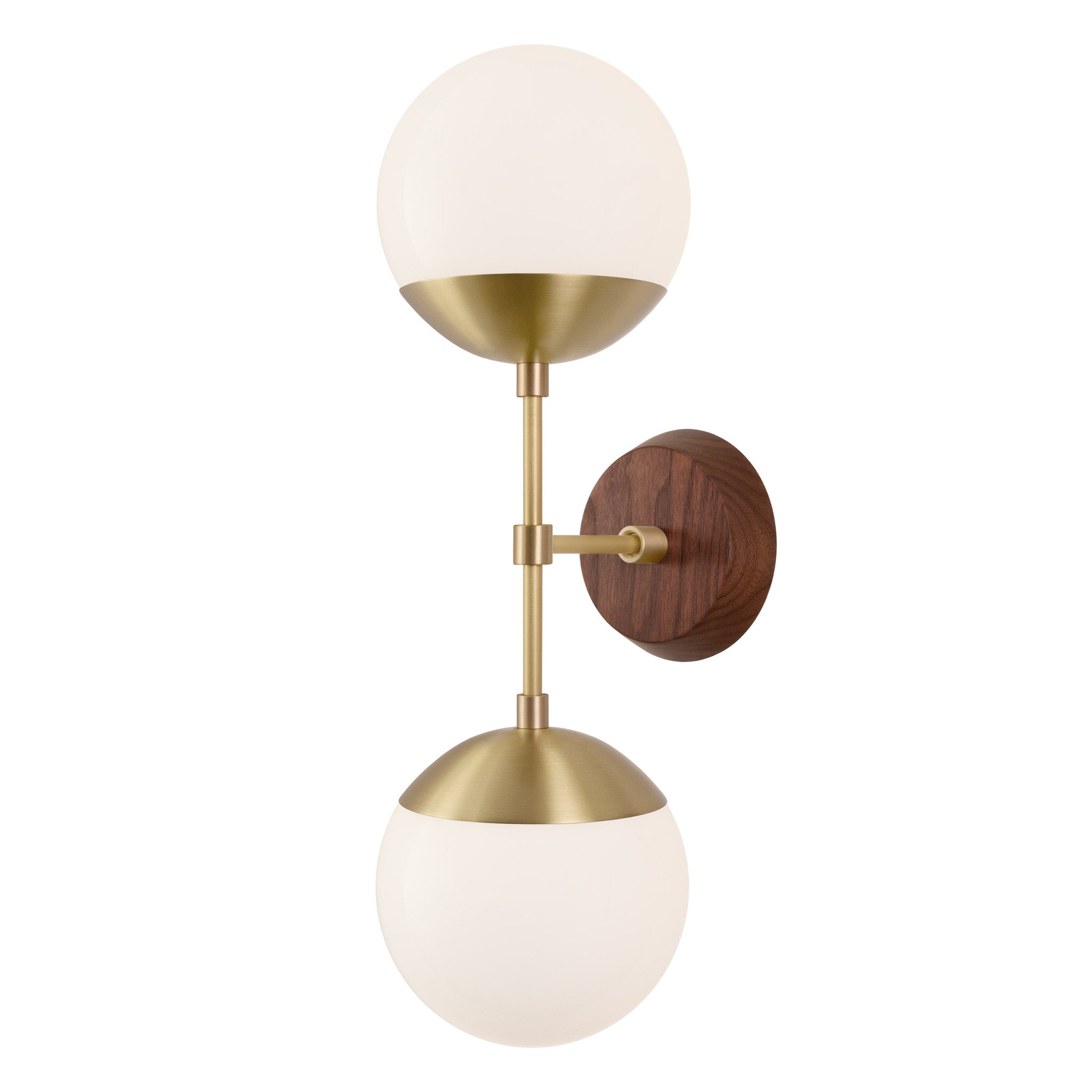 Theo shown in Brass and a Walnut Wood Canopy