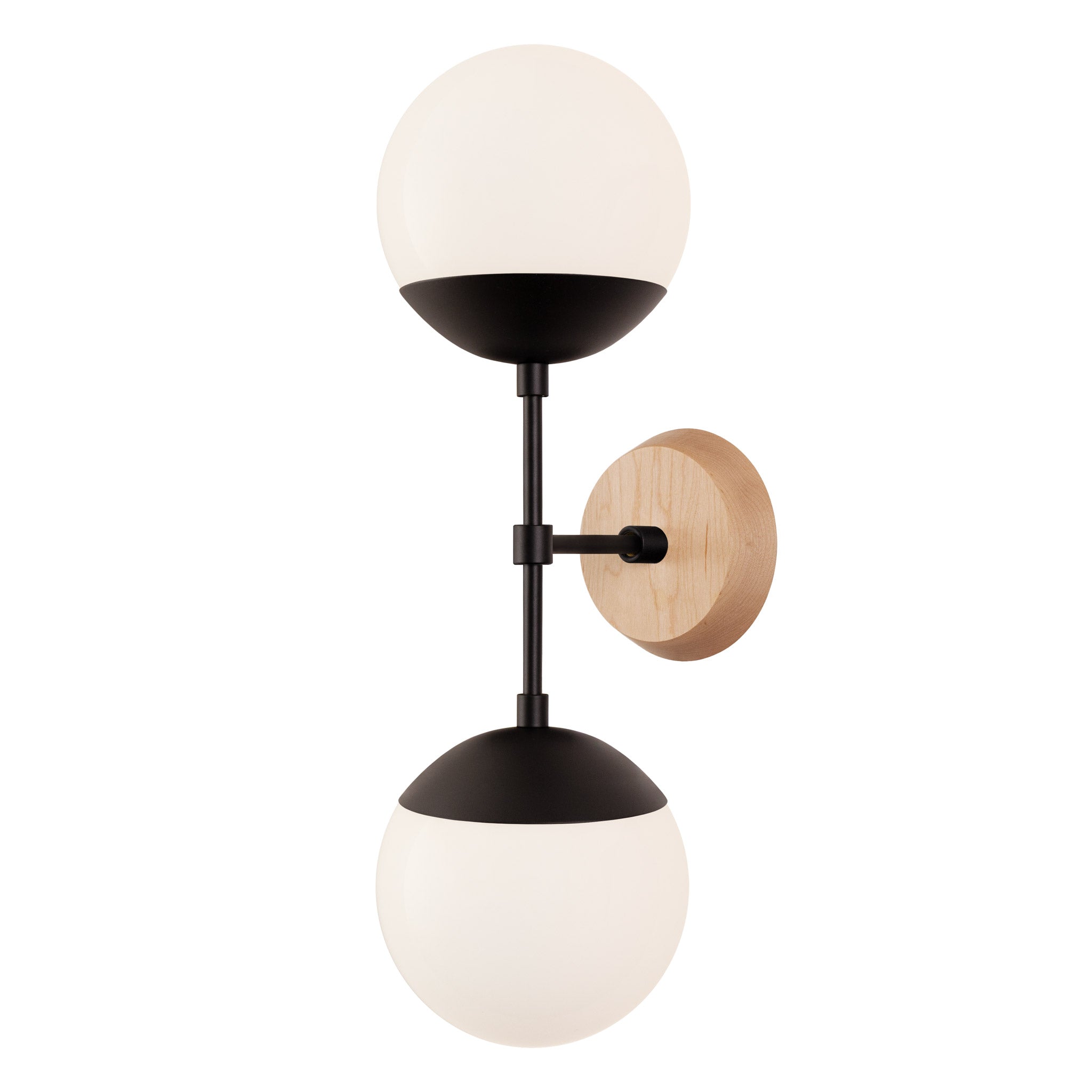 Theo shown in Matte Black and a Maple Wood Canopy