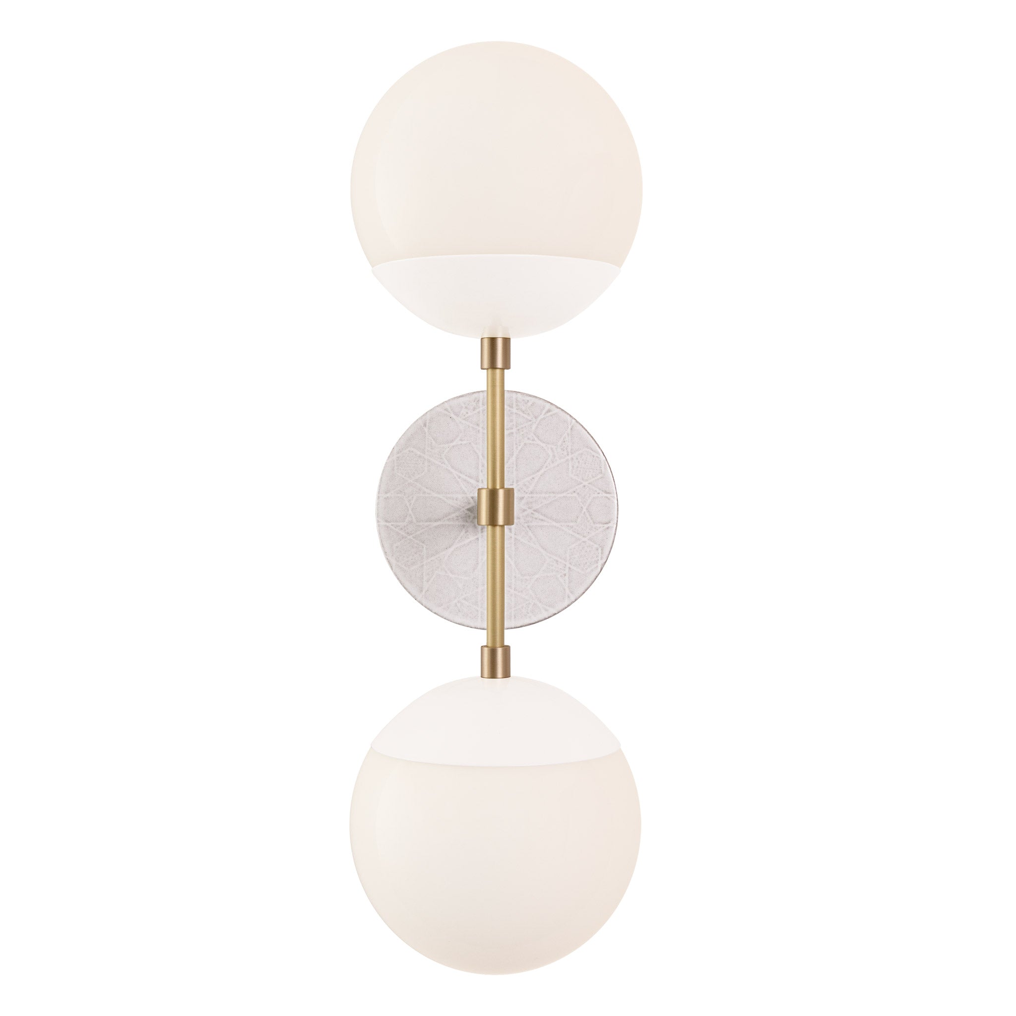 Theo shown in Brass with White and a Brownstone White Star Ceramic Canopy