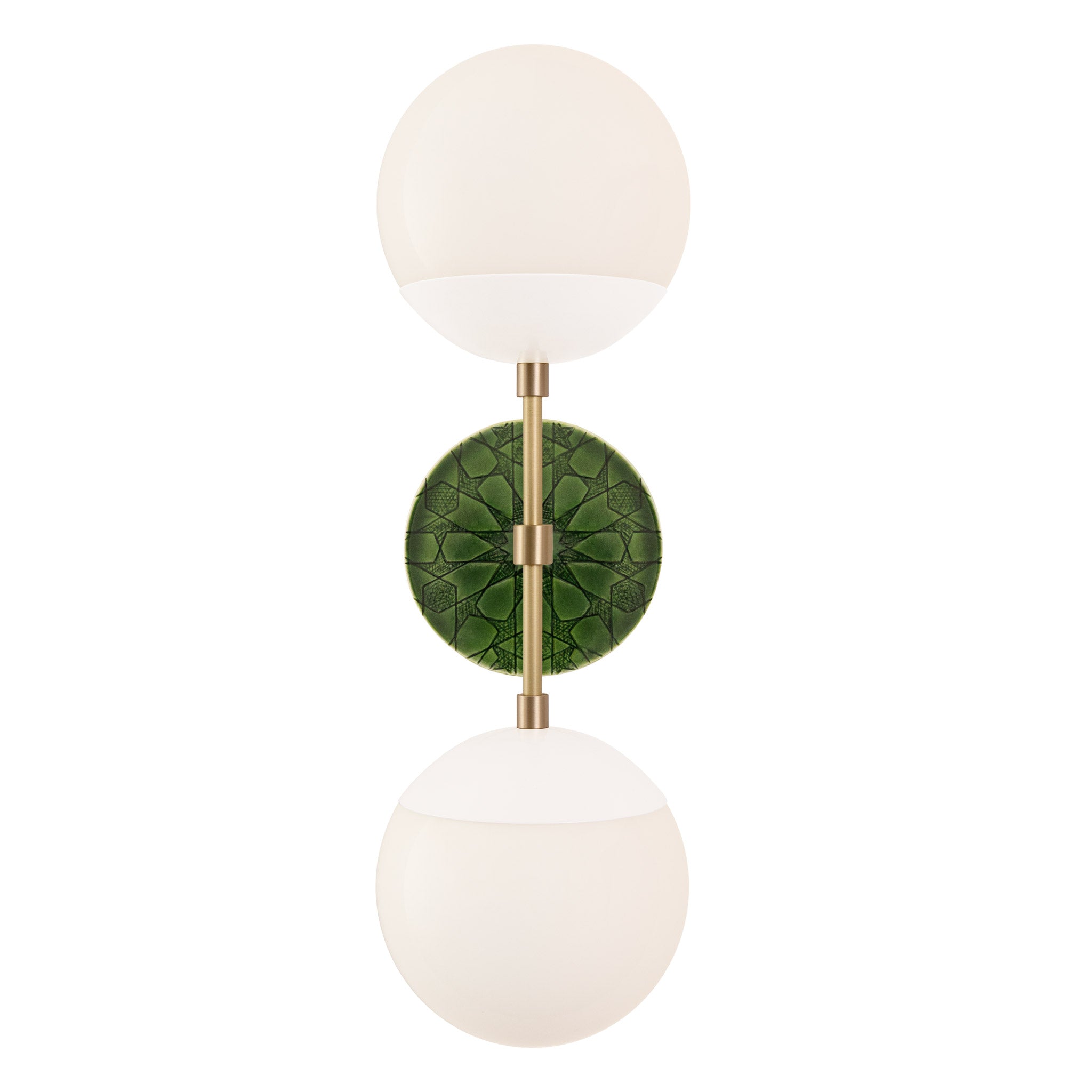 Theo shown in White with Brass and a Forest Green Star Ceramic Canopy