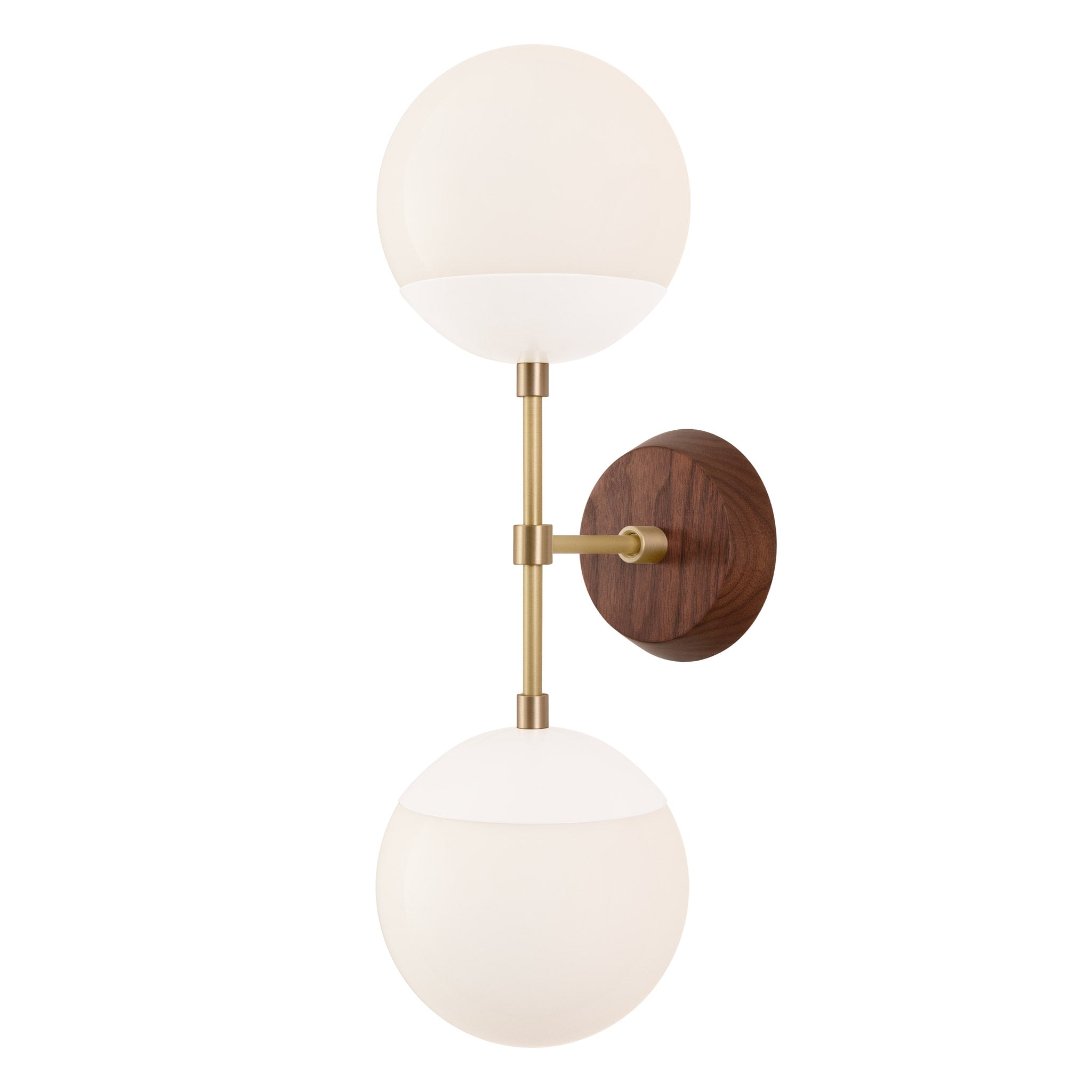 Theo shown in White with Brass and a Walnut Wood Canopy