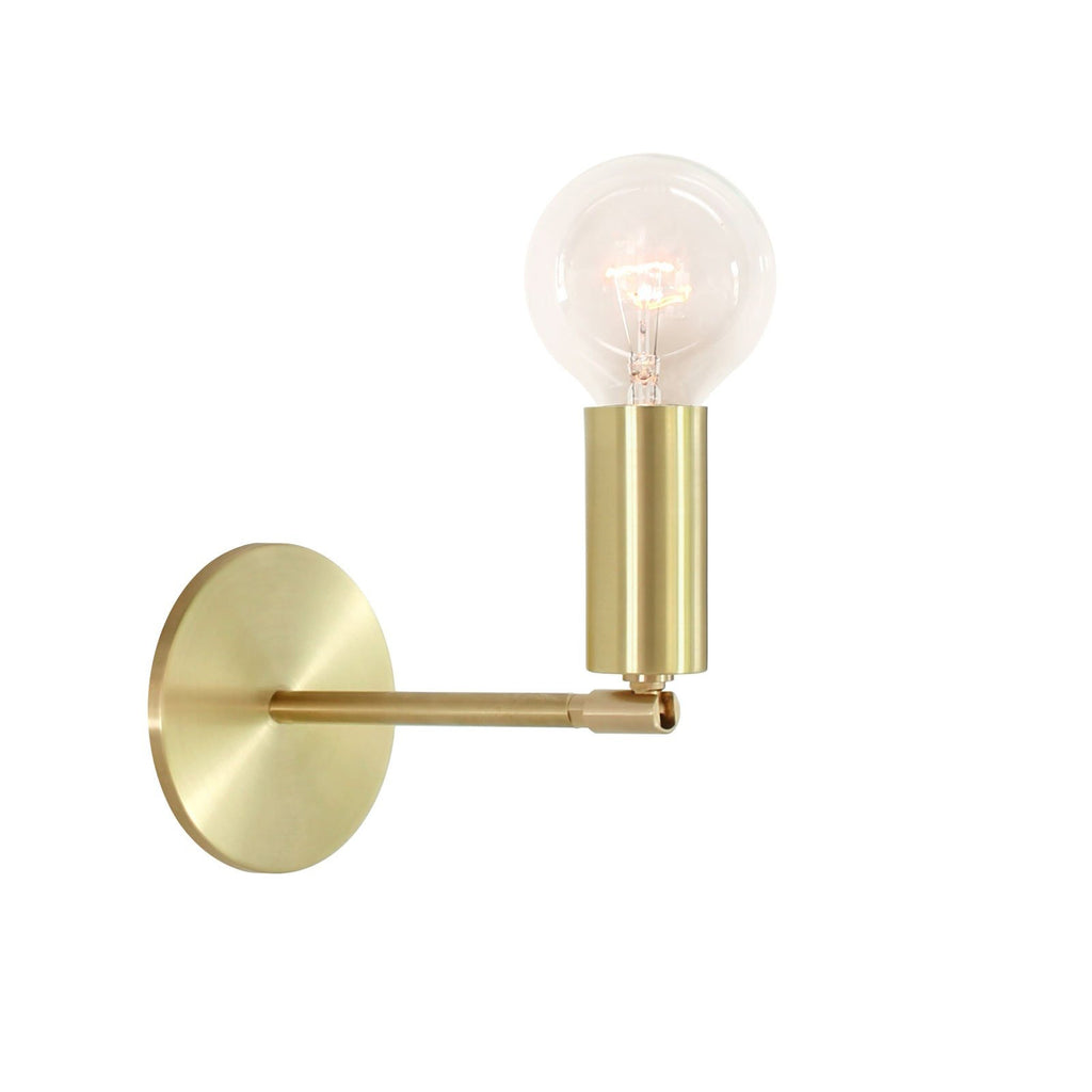 Tilt Sconce with 6" arm shown in Brass.