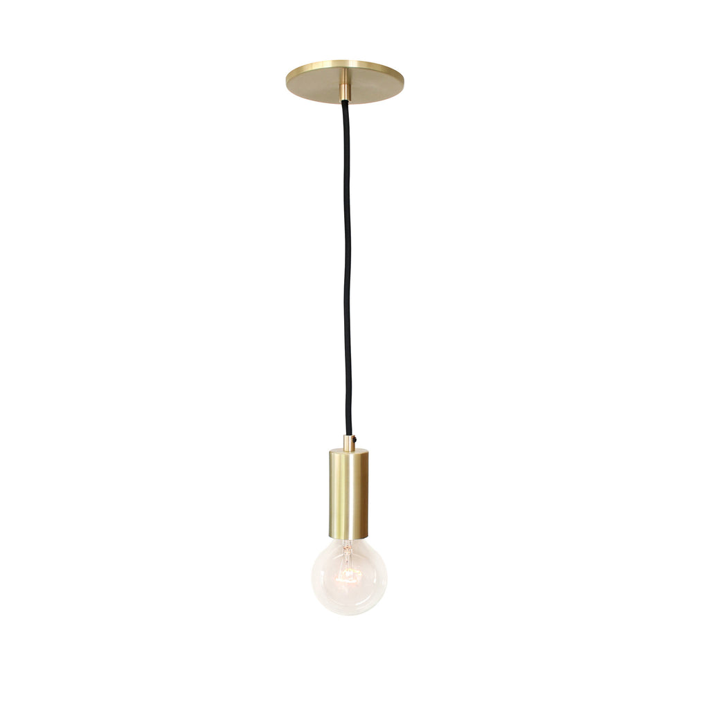 Timberline Cord Pendant shown in Brass with Black Cloth cord.