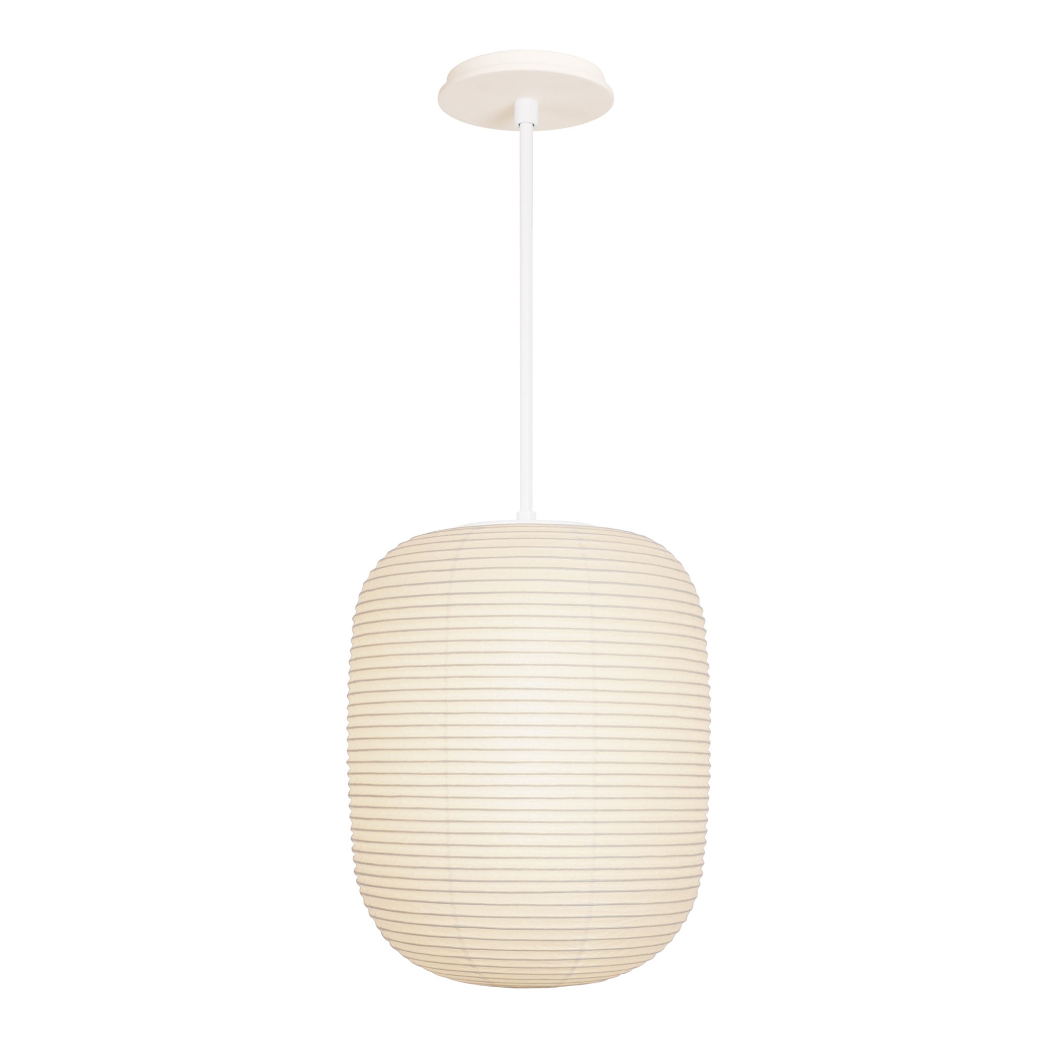 Umi Pendant shown in White with a Bone Ceramic Canopy