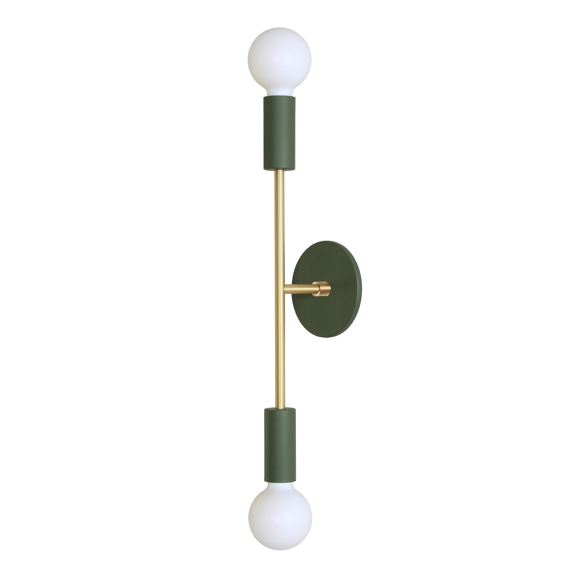 Venus Long shown in Secret Garden Green cup and canopy finish with Brass accent finish