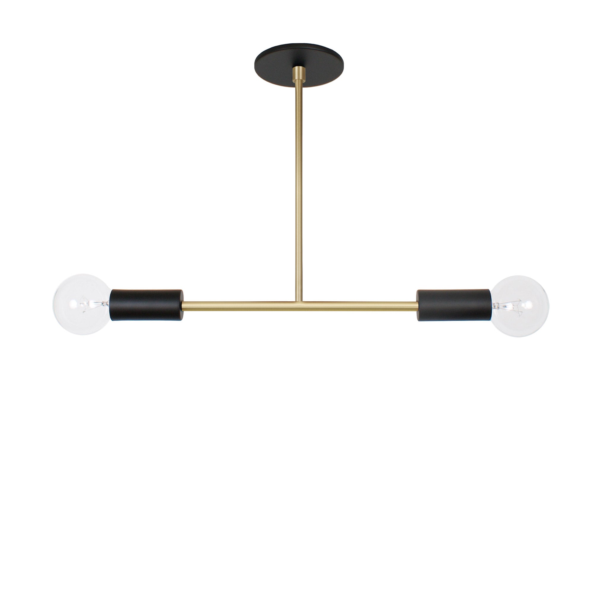 Venus Pendant shown in Matte Black with Brass Accents