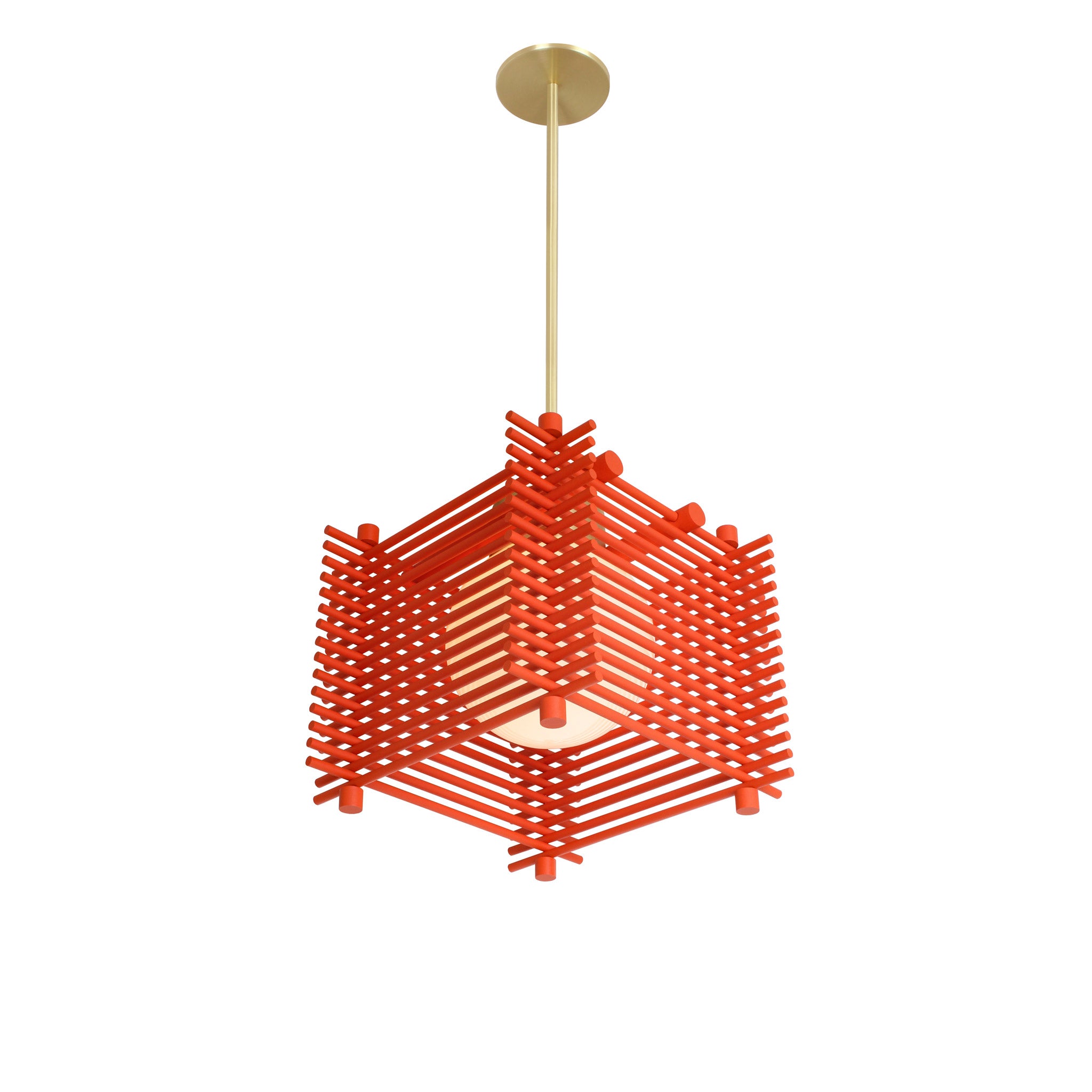 Yugen Pendant shown in Persimmon with Brass