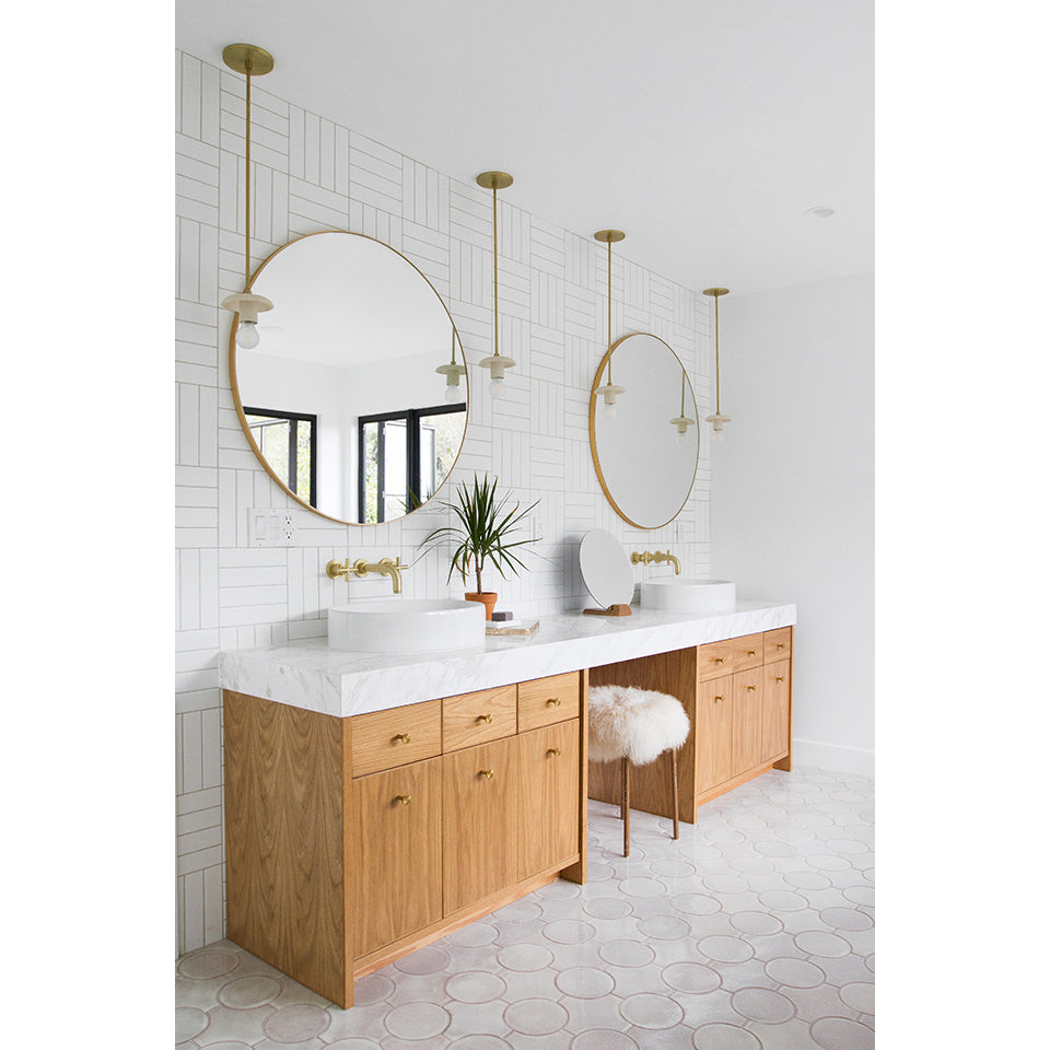 Archer shown in Brass. Interior design by Sarah Sherman Samuel