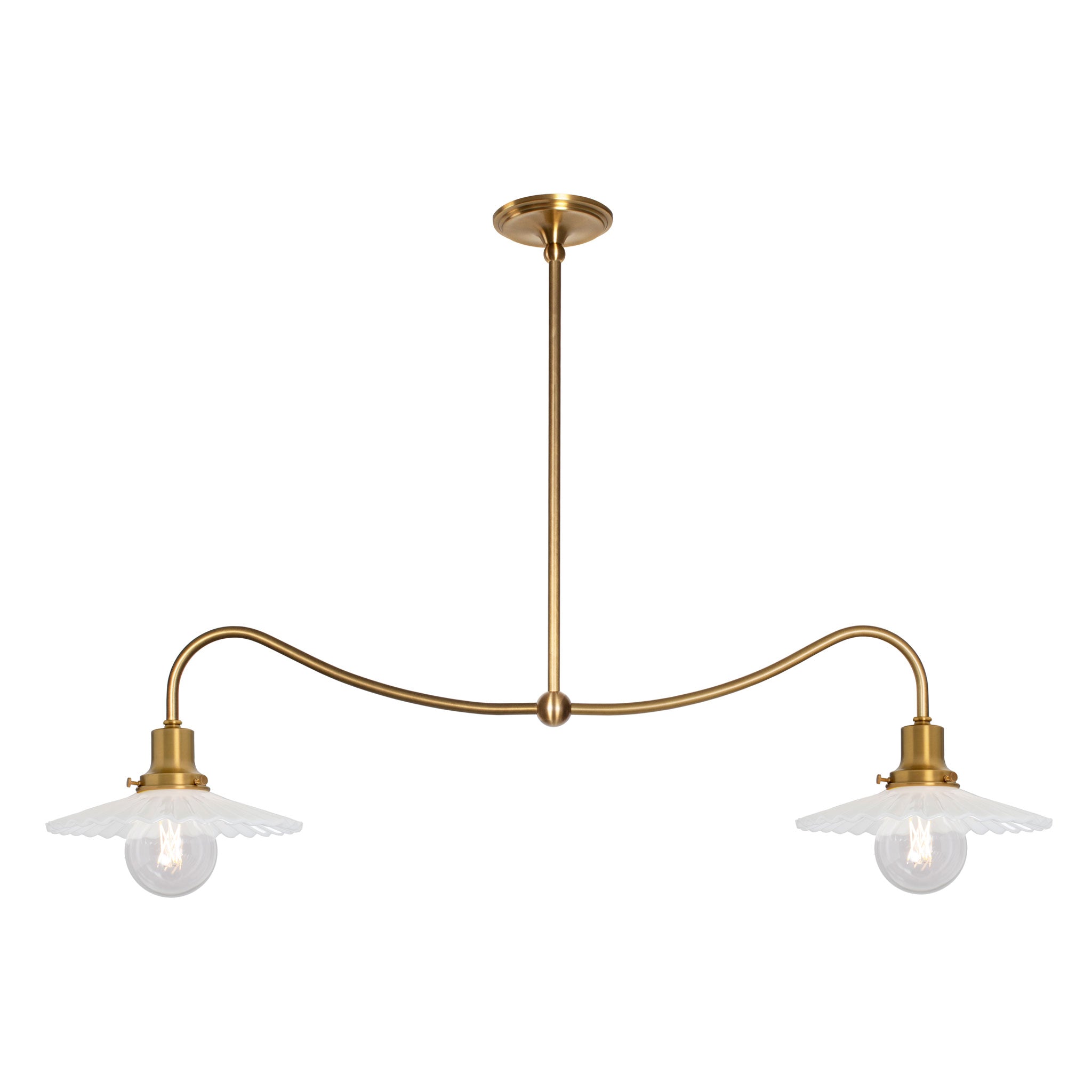 Marjorie Grand Double Pendant shown in Heirloom Brass