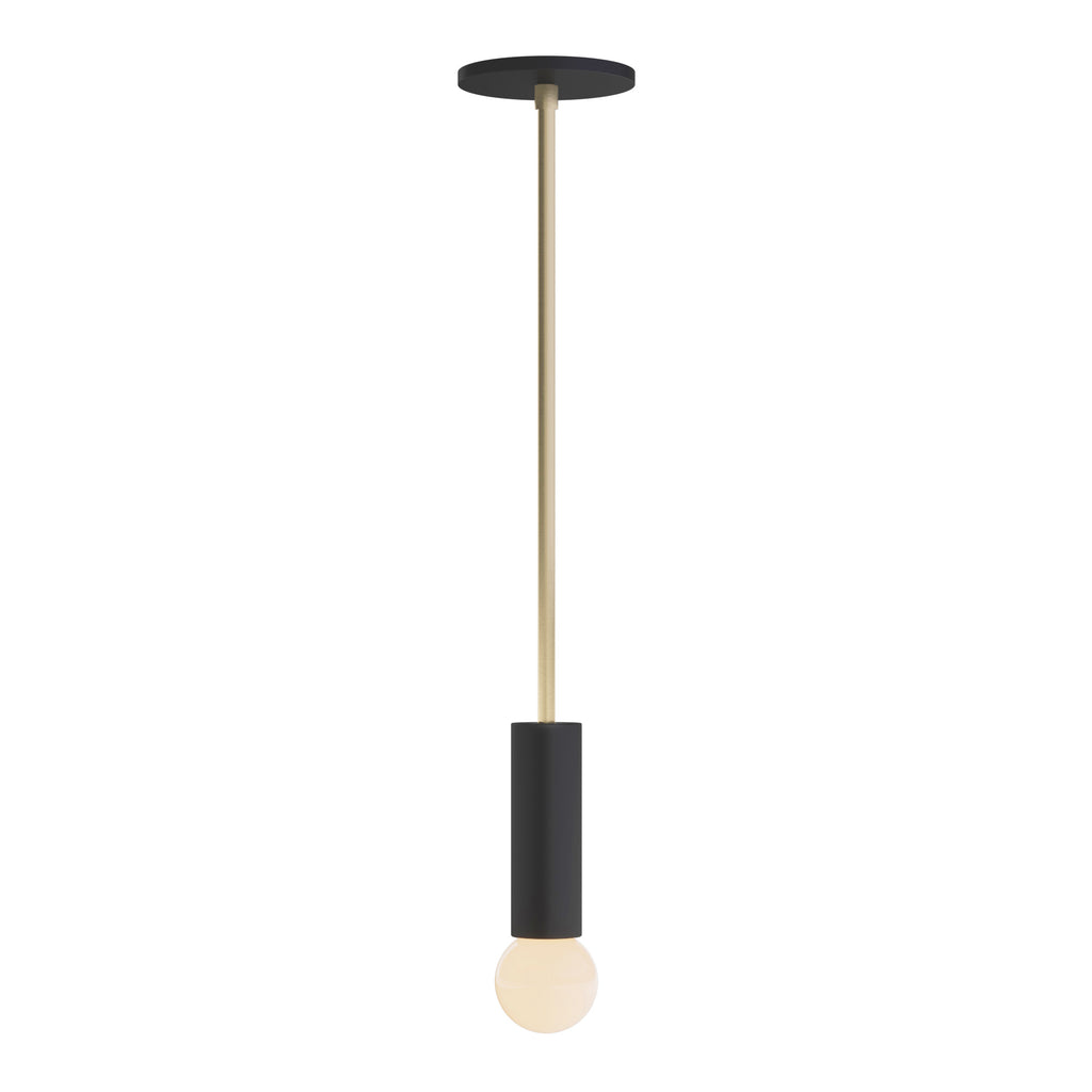 Fjord Rod Pendant shown in Matte Black with Brass.