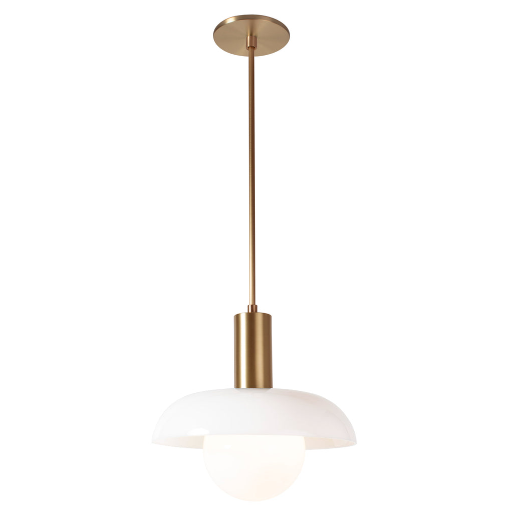 Glass Lexi Large Pendant shown in Heirloom Brass.