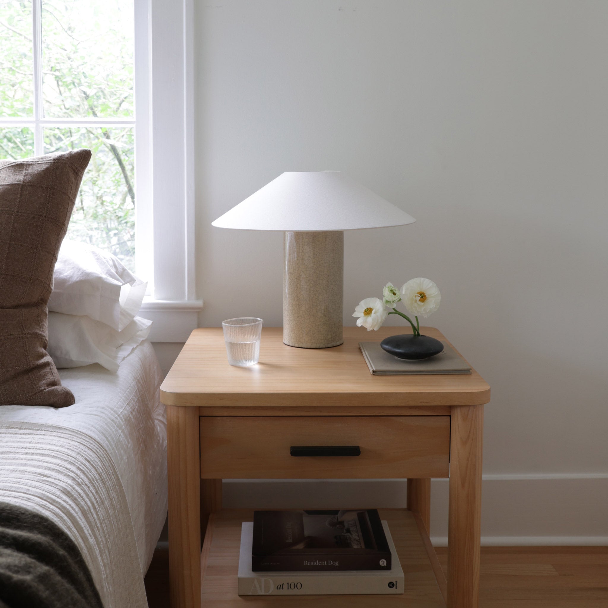 Hill Table Lamp shown in Gloss Crackle Glaze ceramic