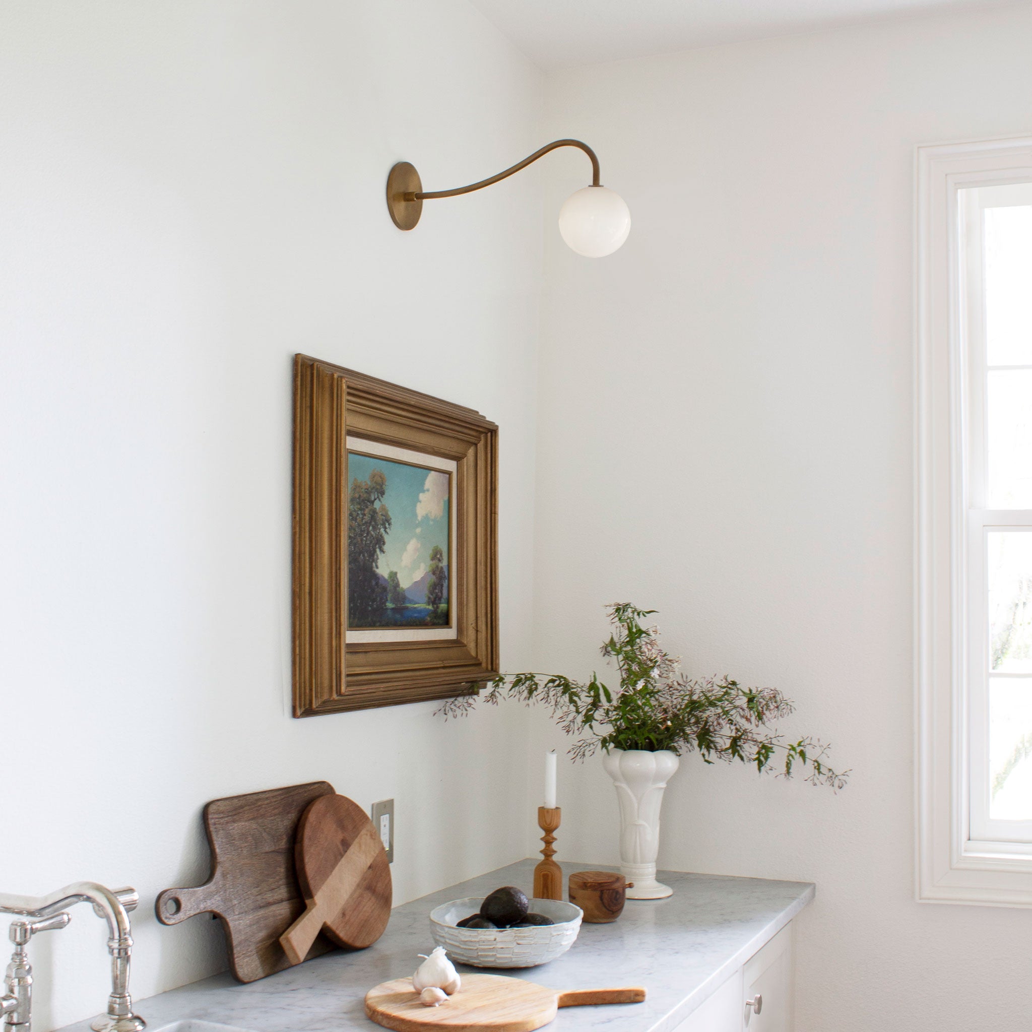 Josephine Sconce shown in Heirloom Brass