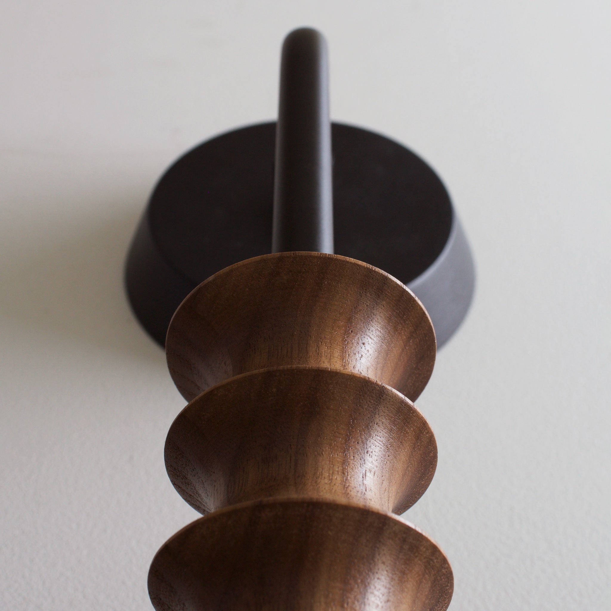 Joslyn shown in Walnut with Matte Black and a Black Stained canopy