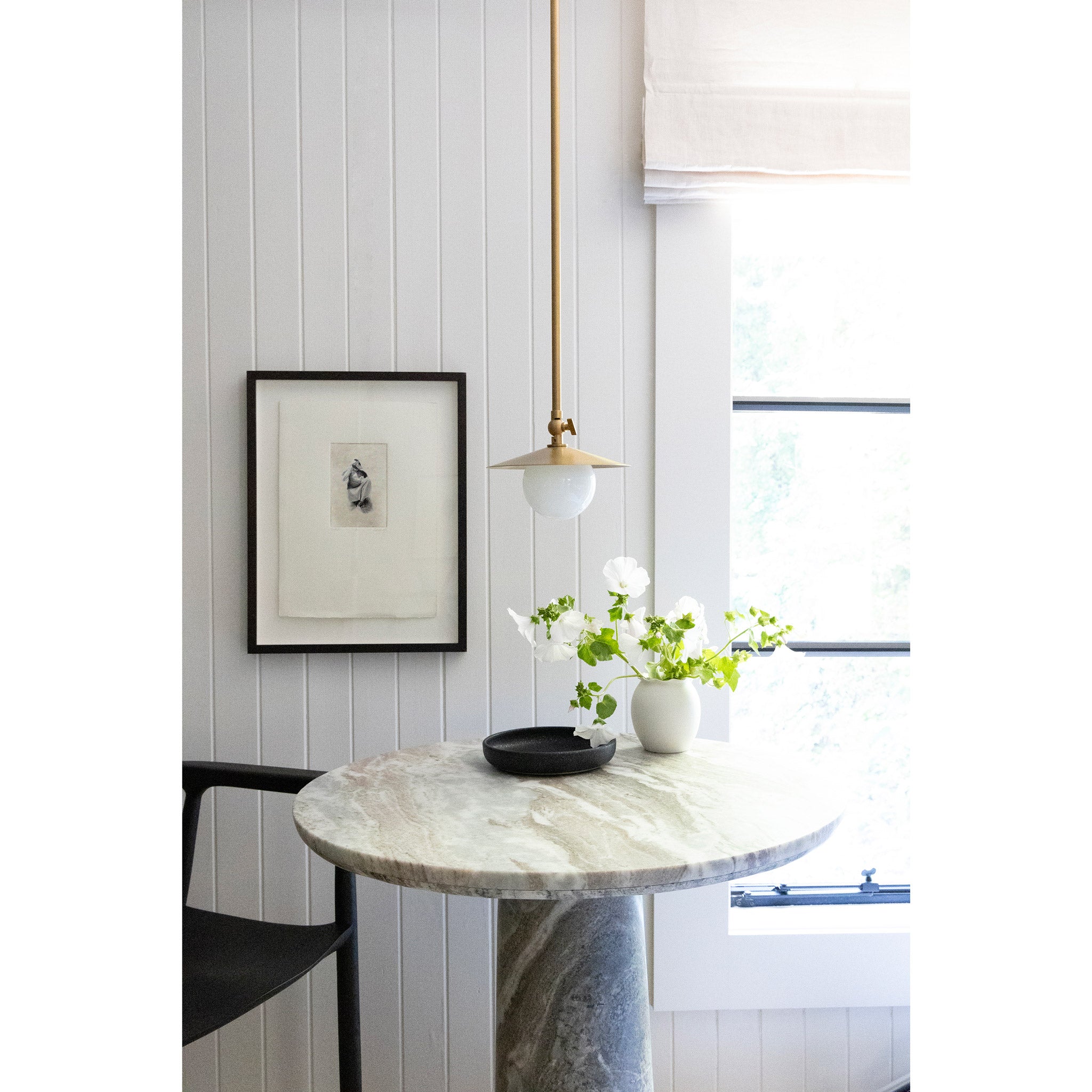 Marie Petite Pendant shown in Heirloom Brass