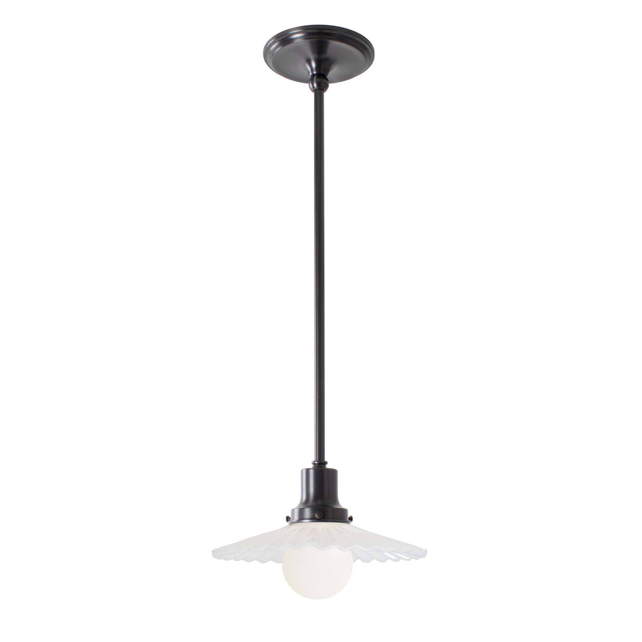 Marjorie Rod Pendant shown in Graphite Patina