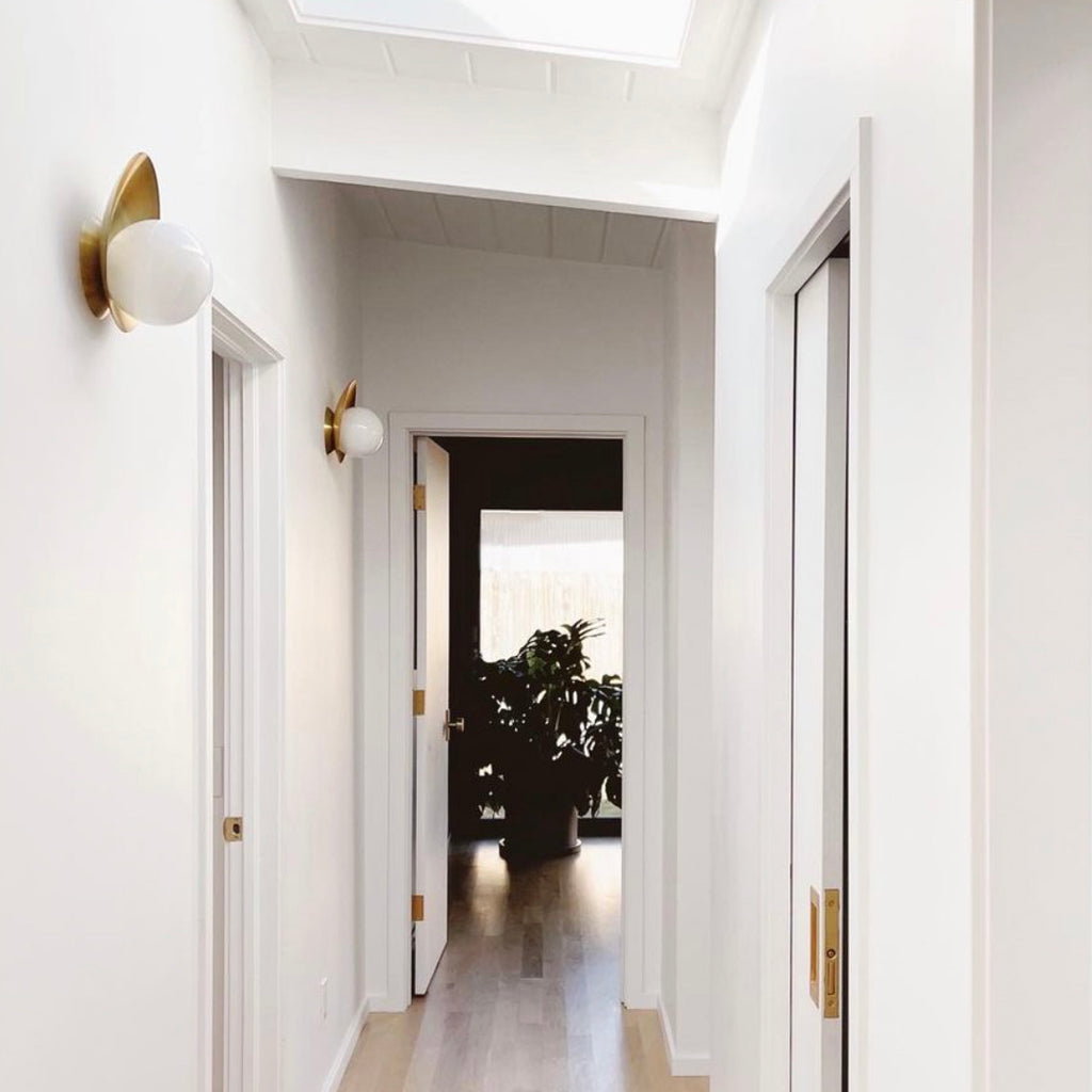 Pearl shown in Brass. Interior Design by Liz Bachman of Grey & Scout.