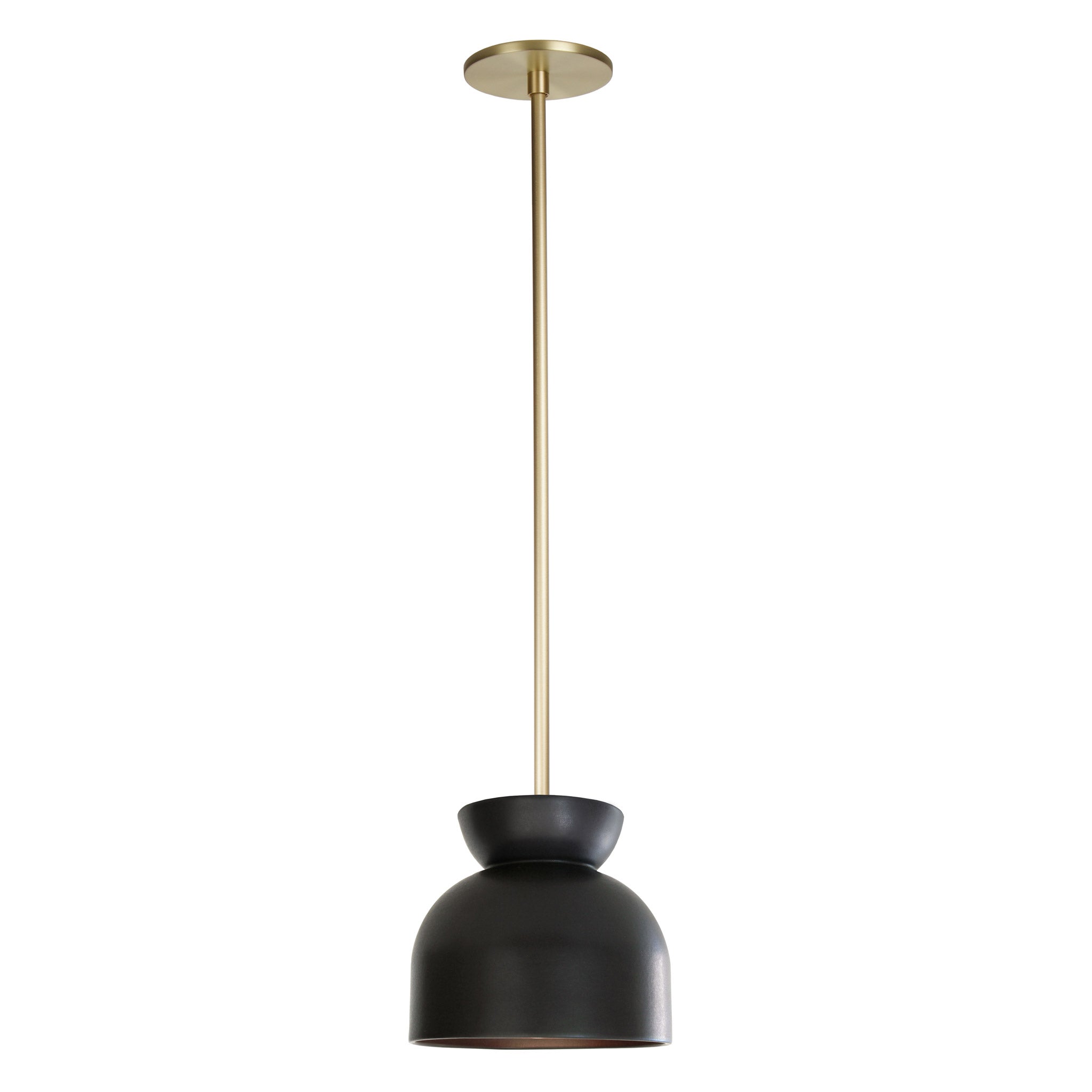 Terra Amélie Pendant shown in Eclipse ceramic with Brass
