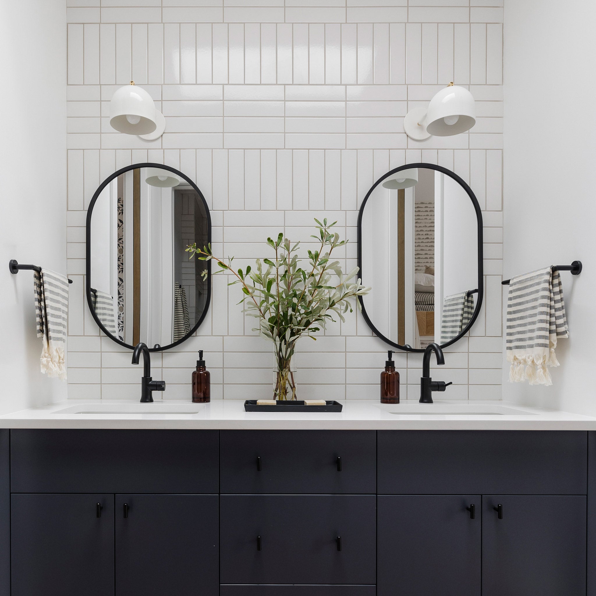 Amélie Sconce 8" in White with Brass, Interior Design by Alykhan Velji Designs