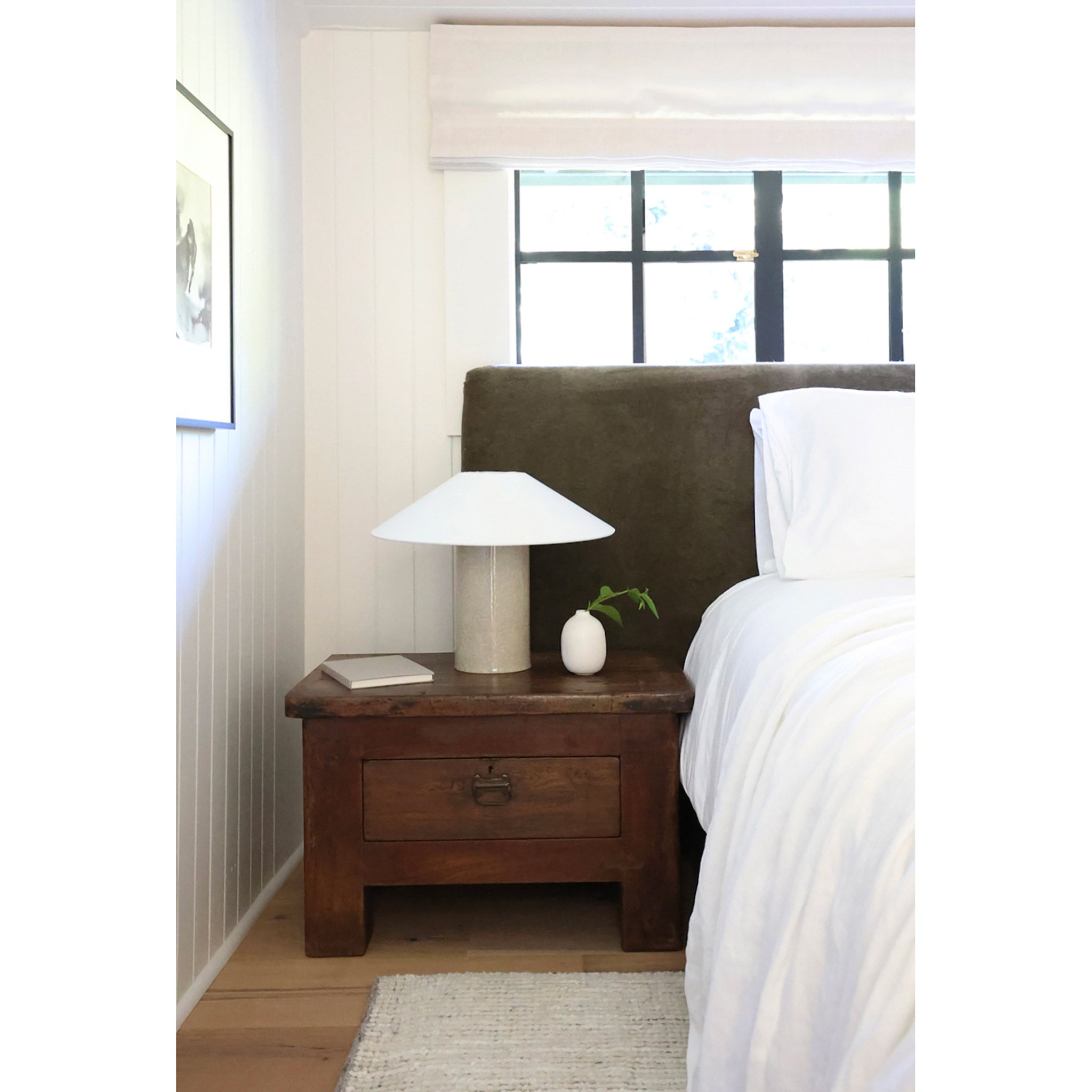 Hill Table Lamp shown in Gloss Crackle Glaze ceramic