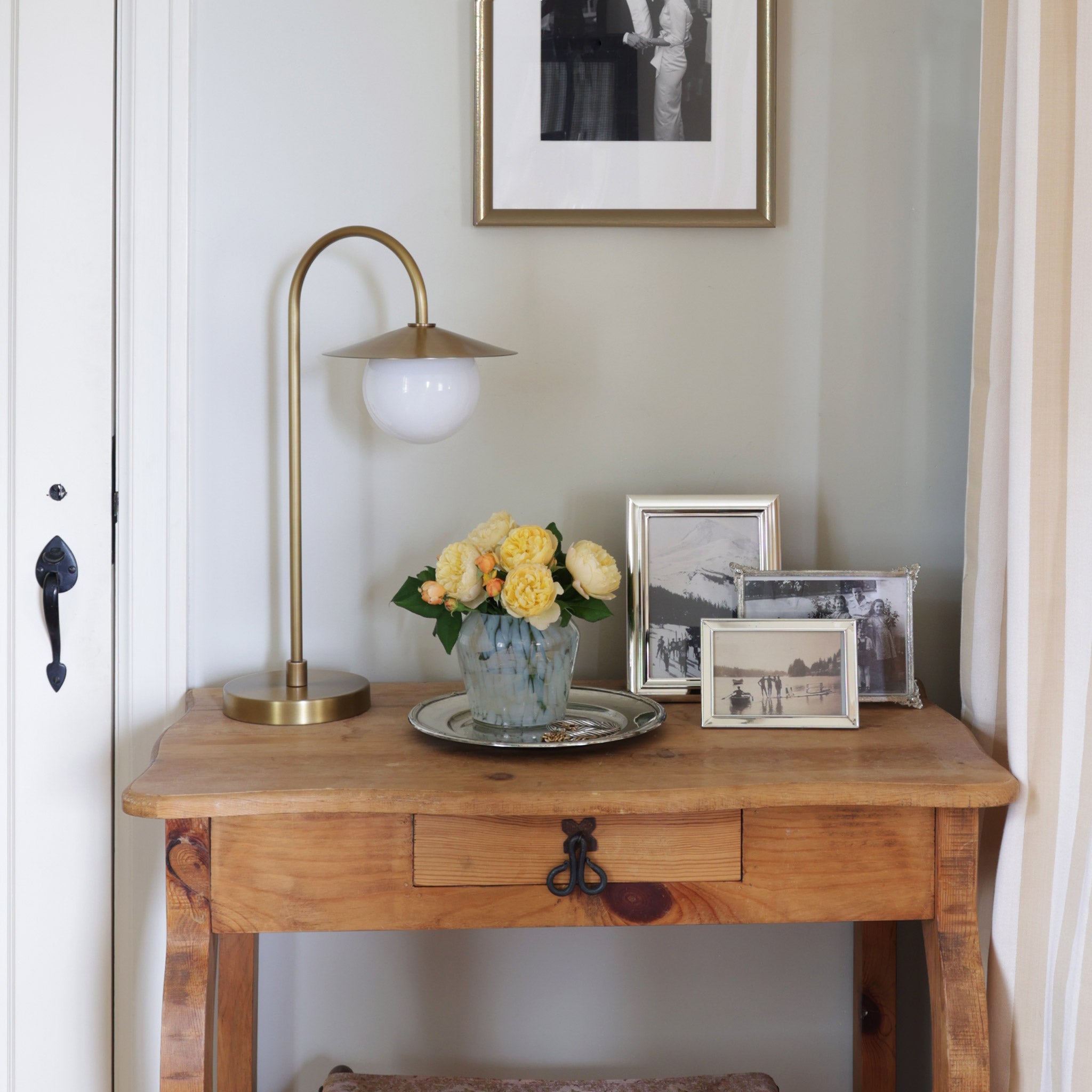 Marie Petite Table Lamp shown in Heirloom Brass