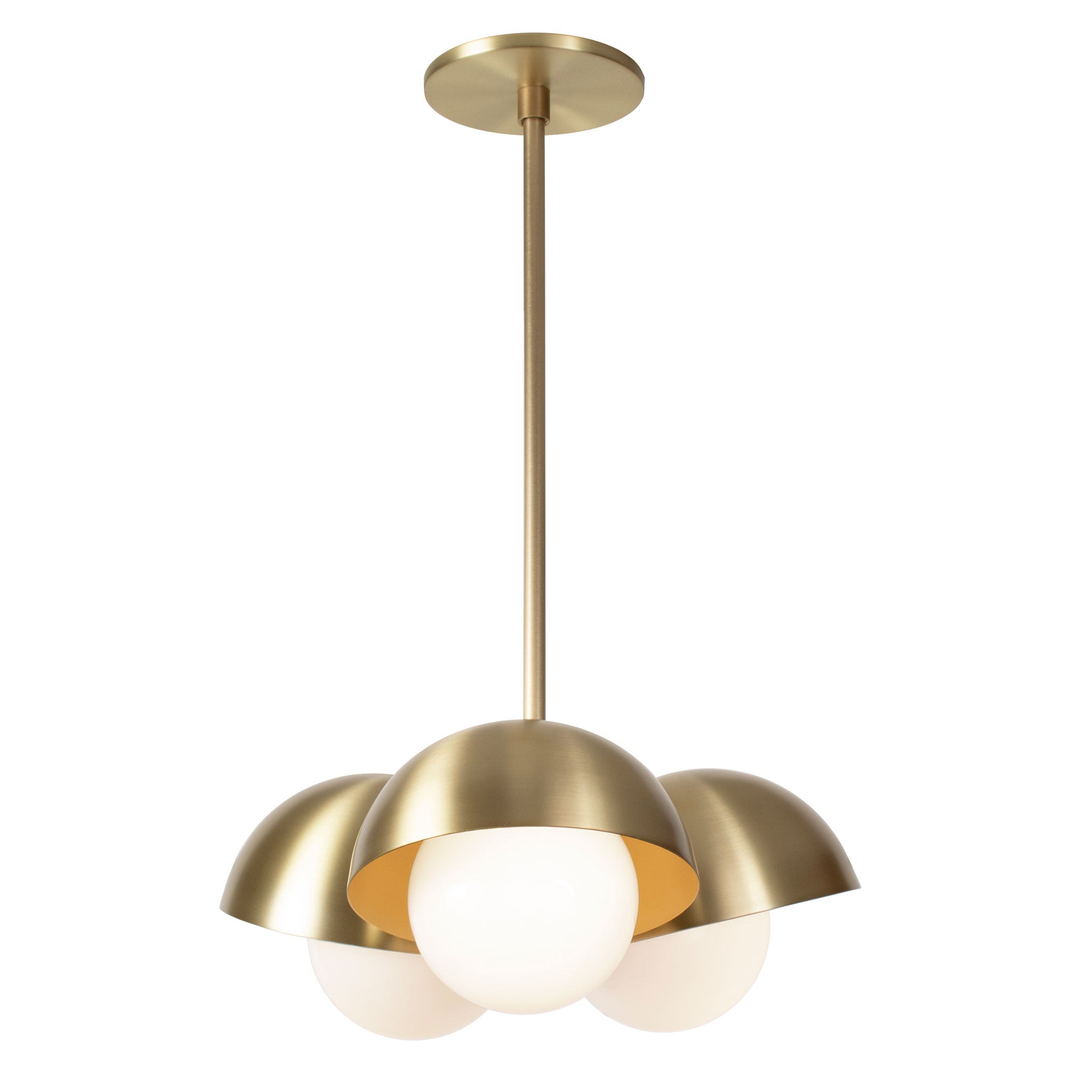 Noor 3 Pendant shown in Brass