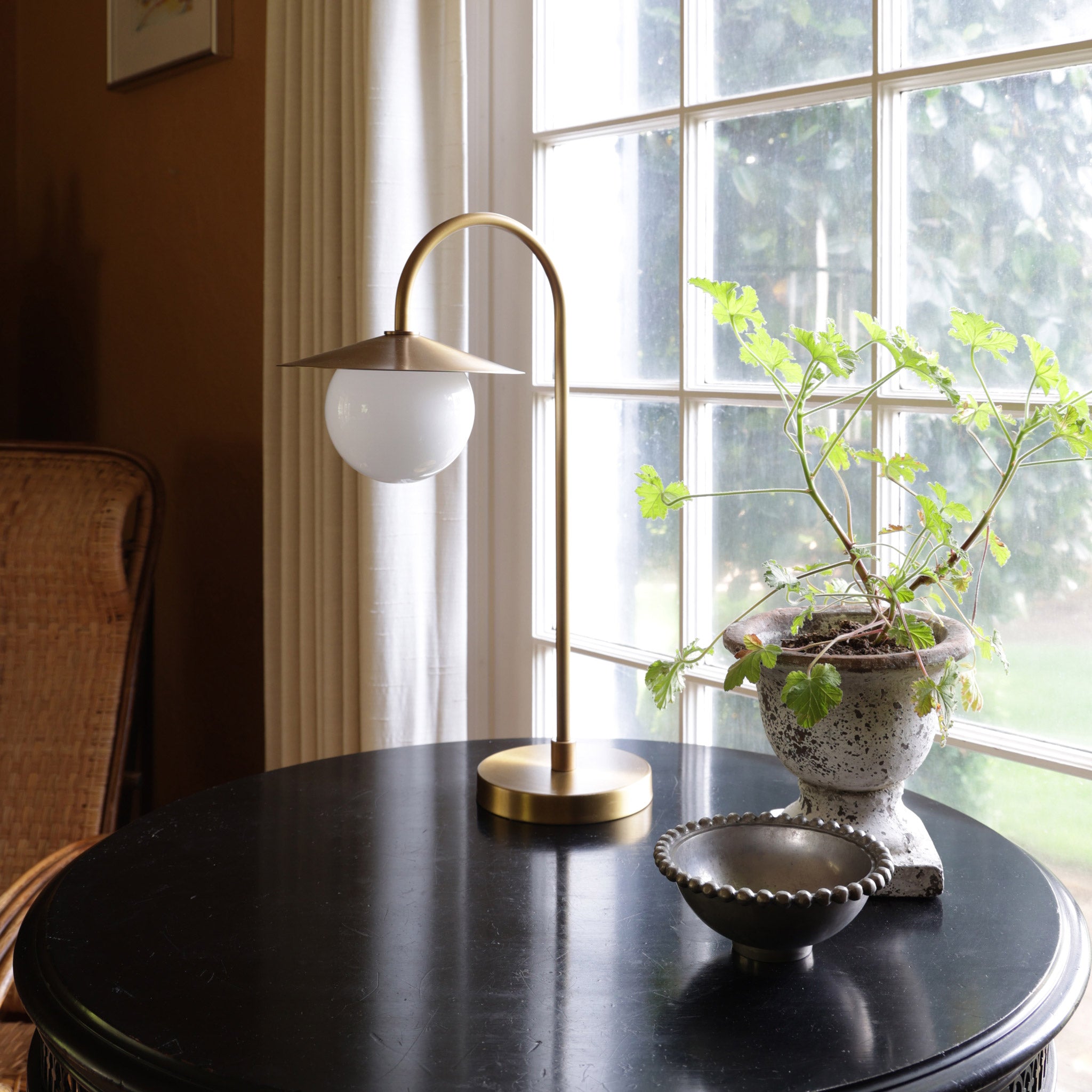 Marie Petite Table Lamp shown in Heirloom Brass