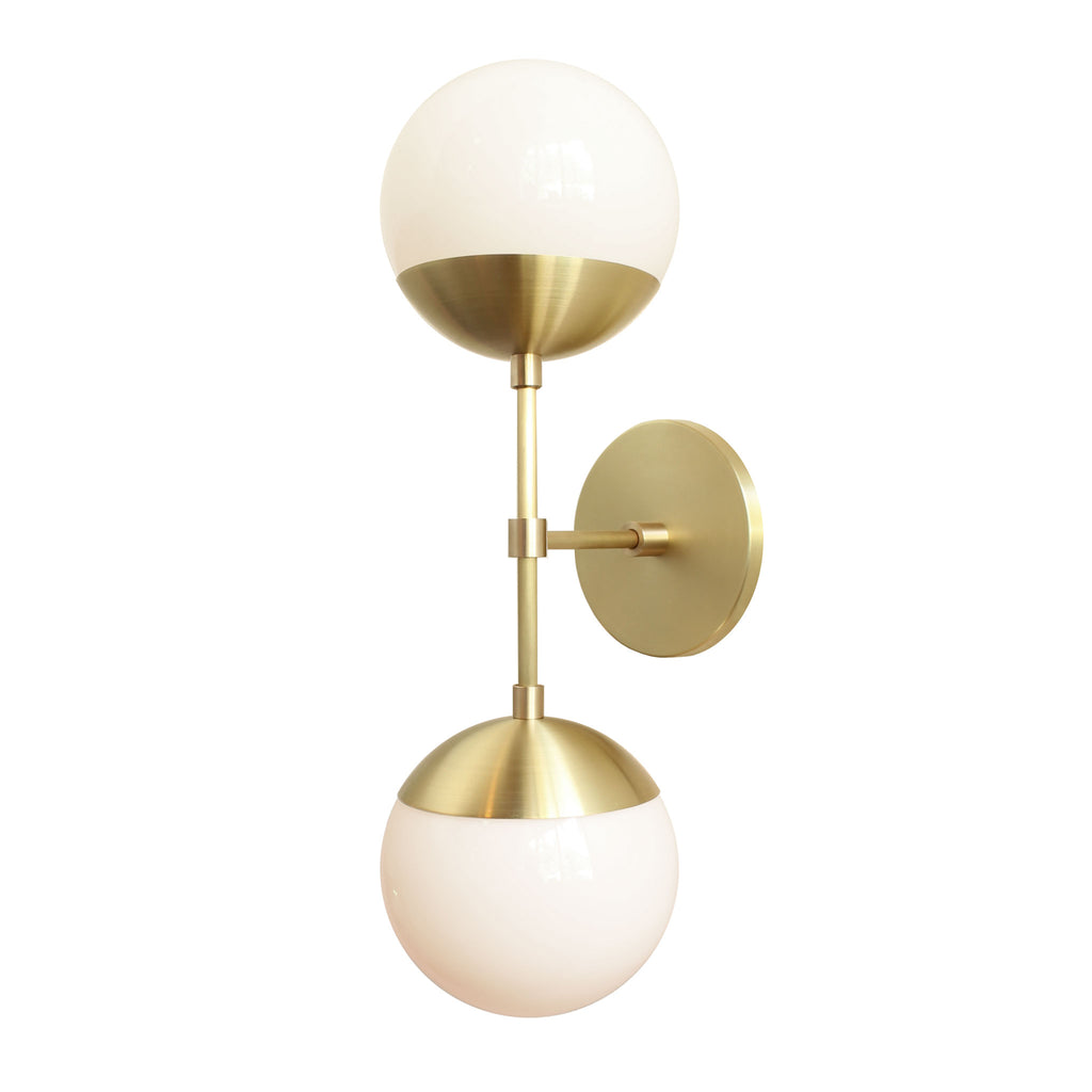 Theo 6" shown in Brass with Opal 6" globes.